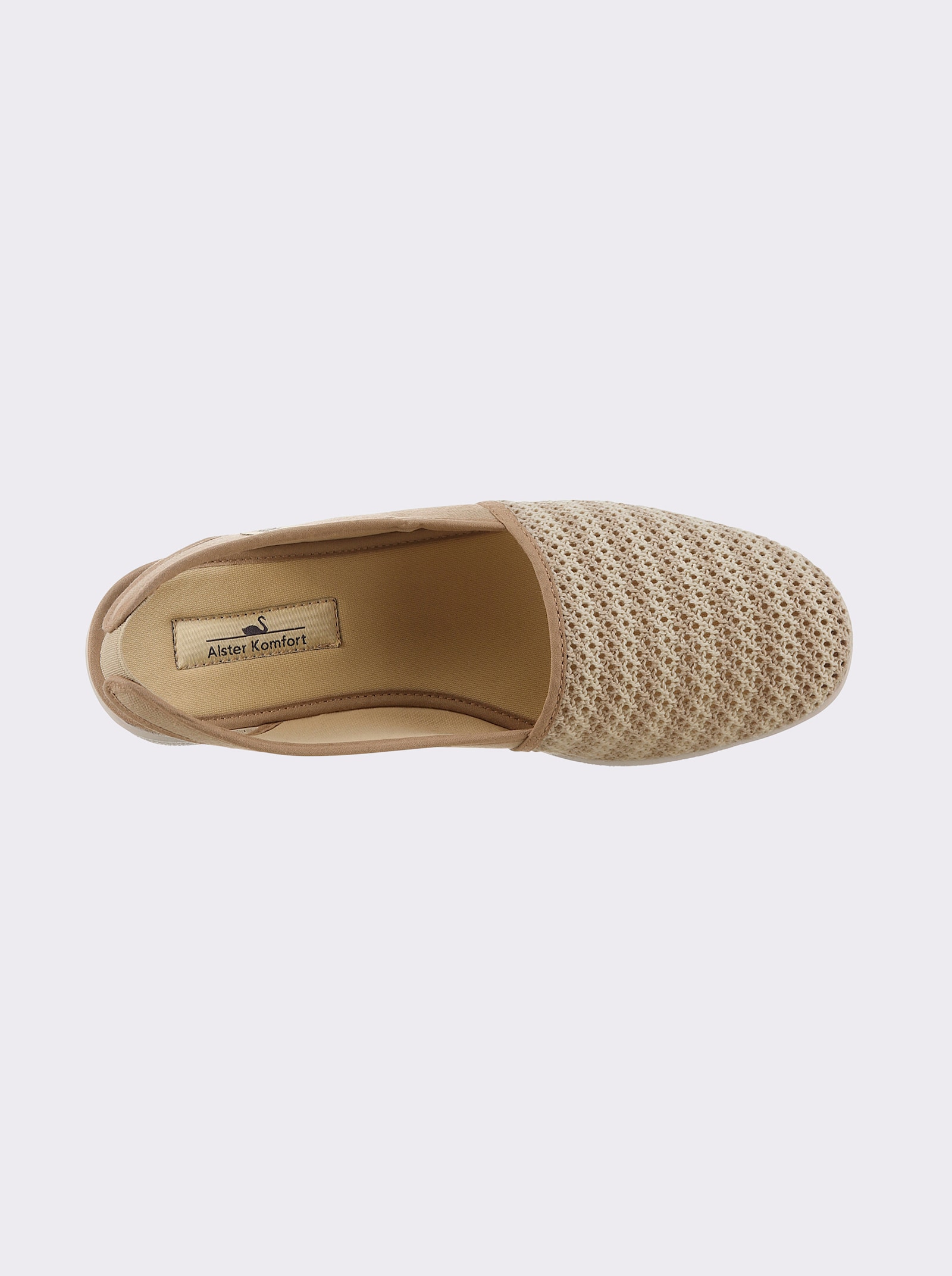 Slipper mit Streifen-Muster - vanille