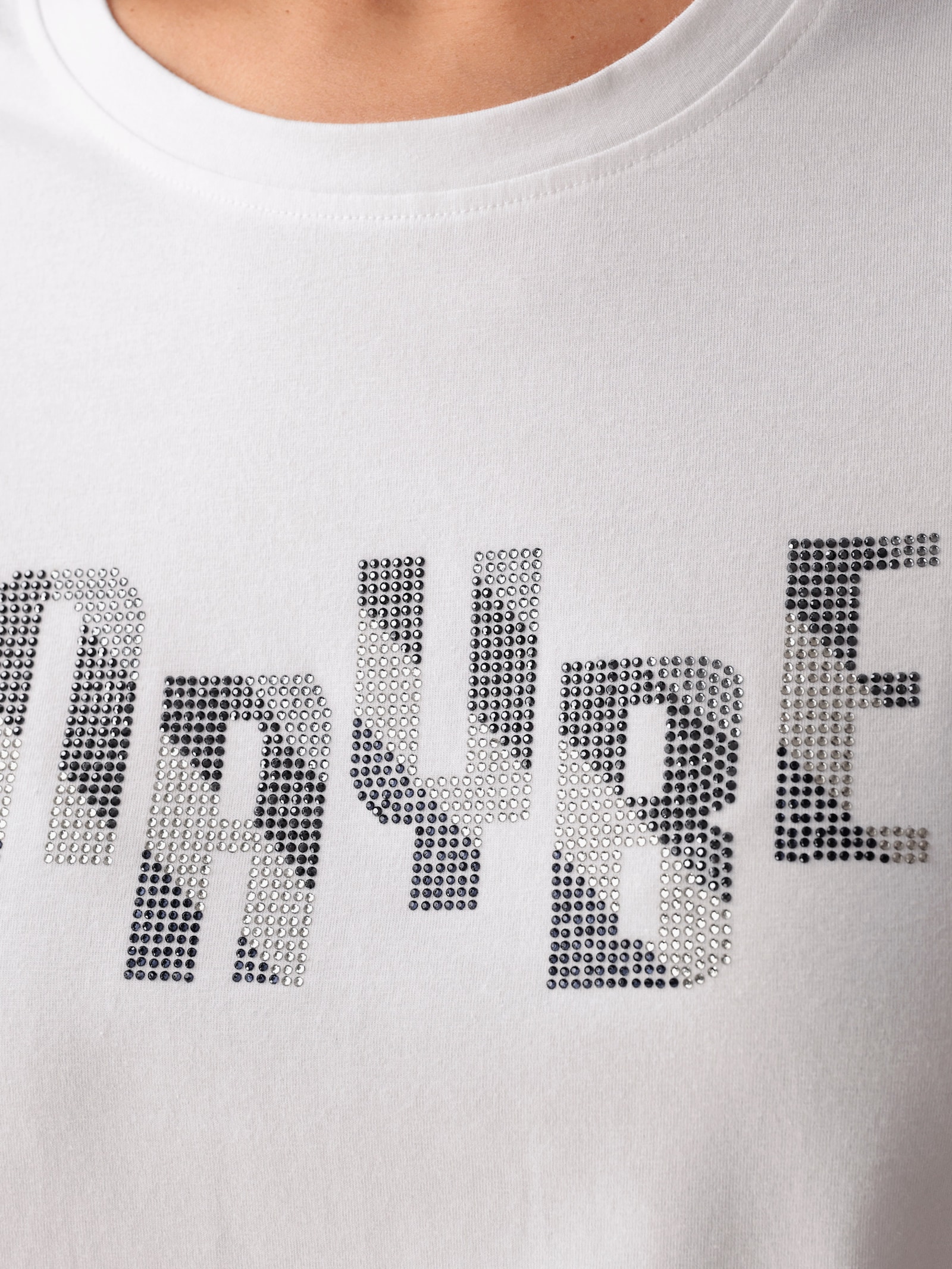 heine T-shirt à encolure ronde avec fentes latérales - blanc