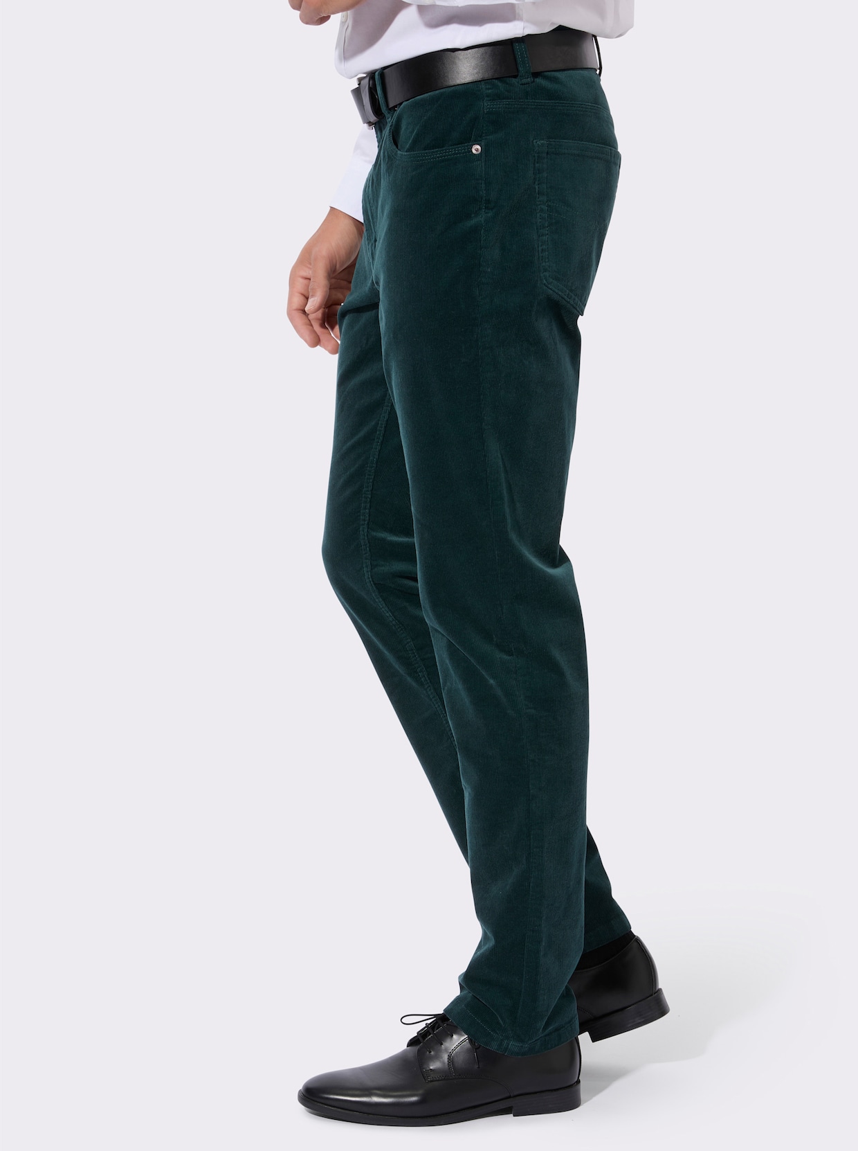 Cordhose aus Baumwoll-Stretch - petrol