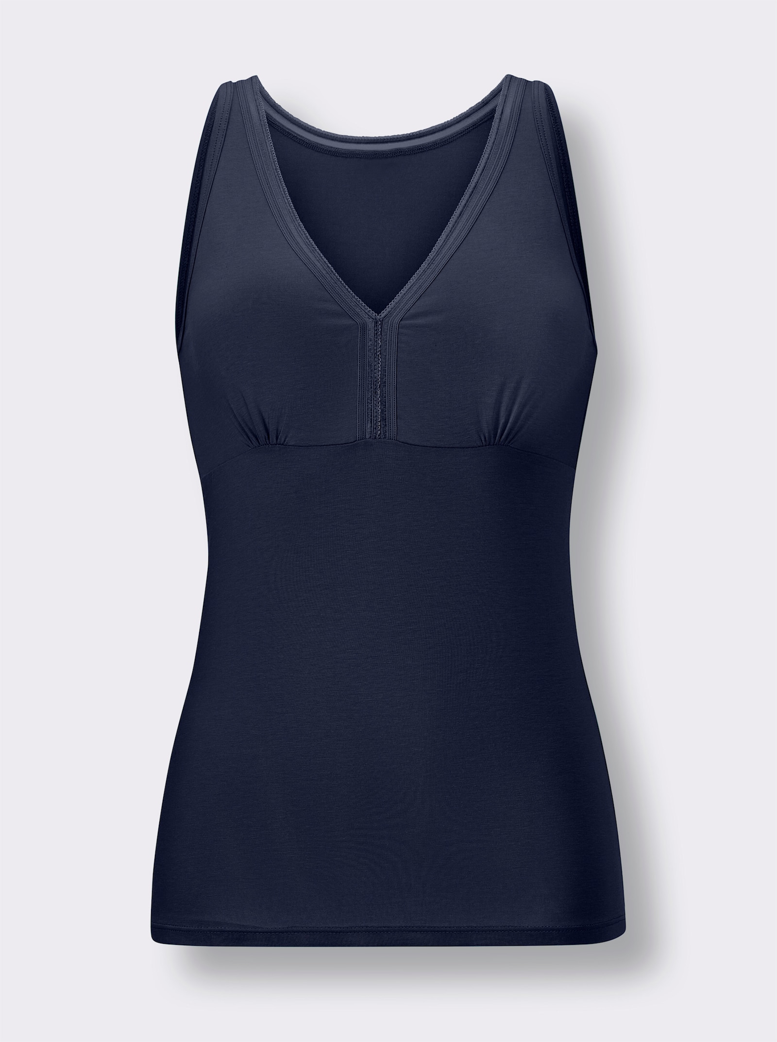 wäschepur BH-linne med elastiskt dekorband - marin