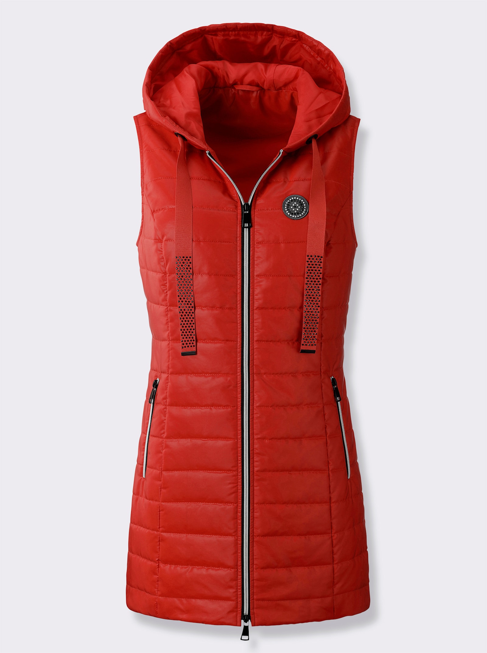 Longweste , auf Taillenhöhe weitenregulierbar - rot