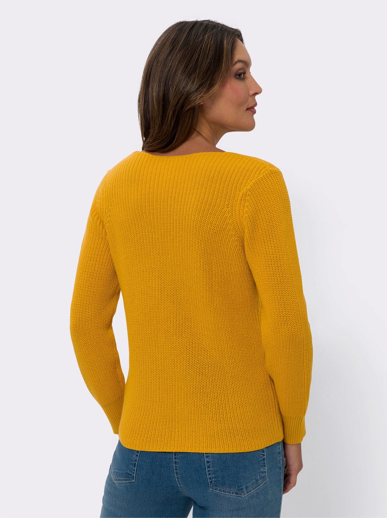 Pullover met V-hals - oker