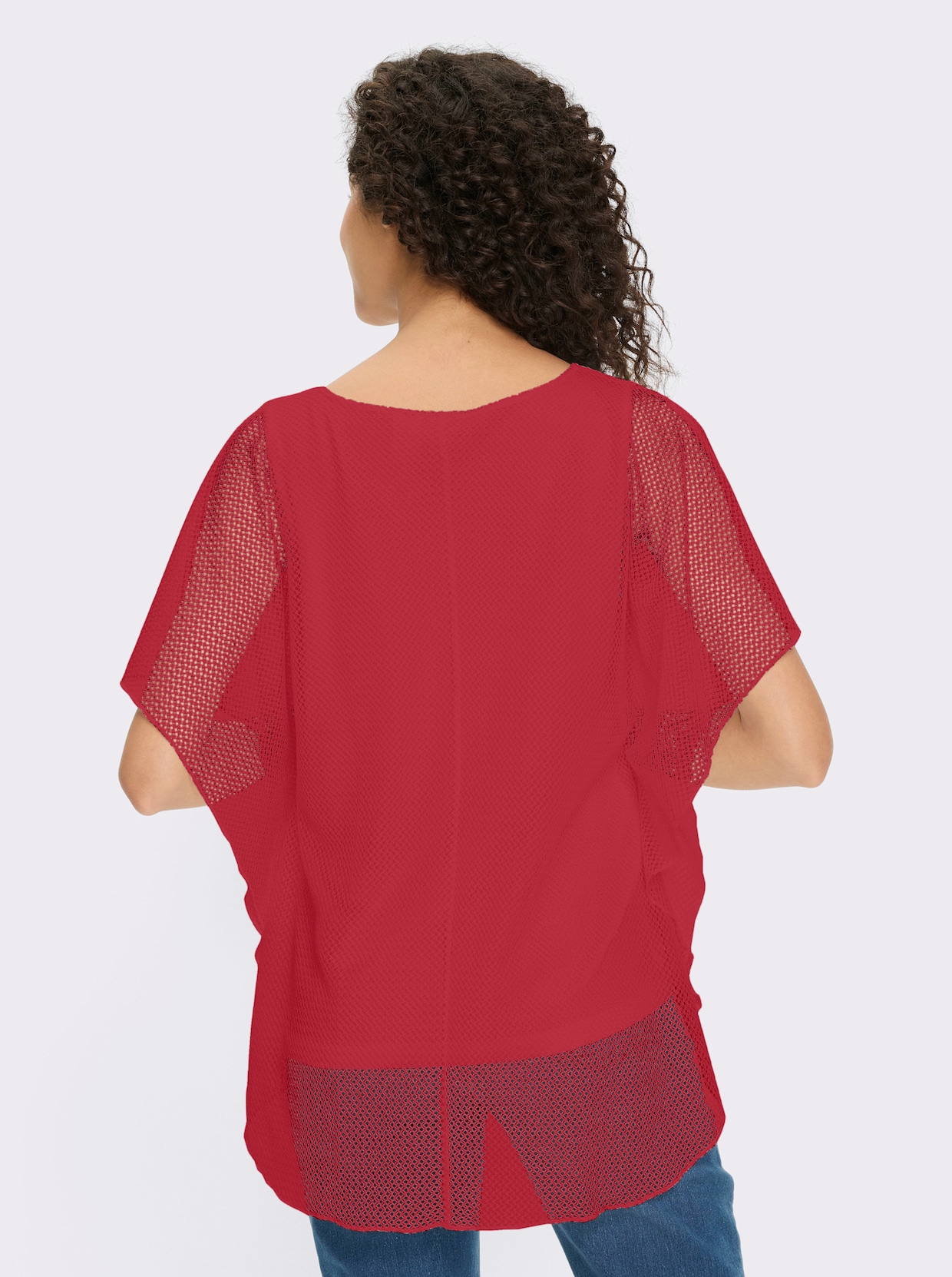 heine Shirt met korte mouwen in ponchostijl - aardbei