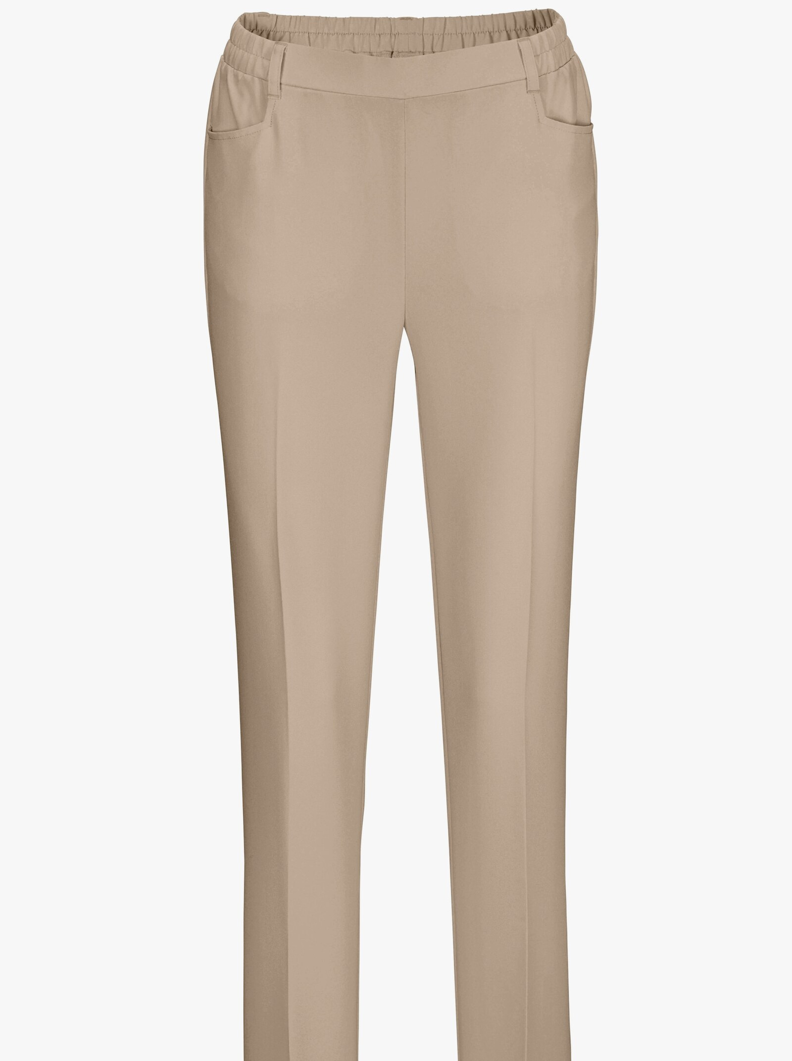 Bügelfaltenhose mit Rundum-Dehnbund - beige