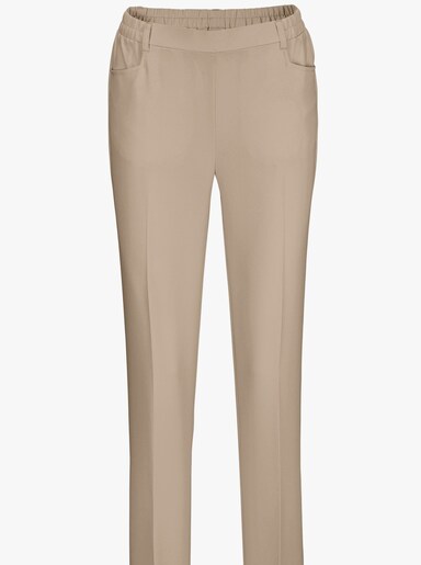 Bügelfaltenhose mit Rundum-Dehnbund - beige