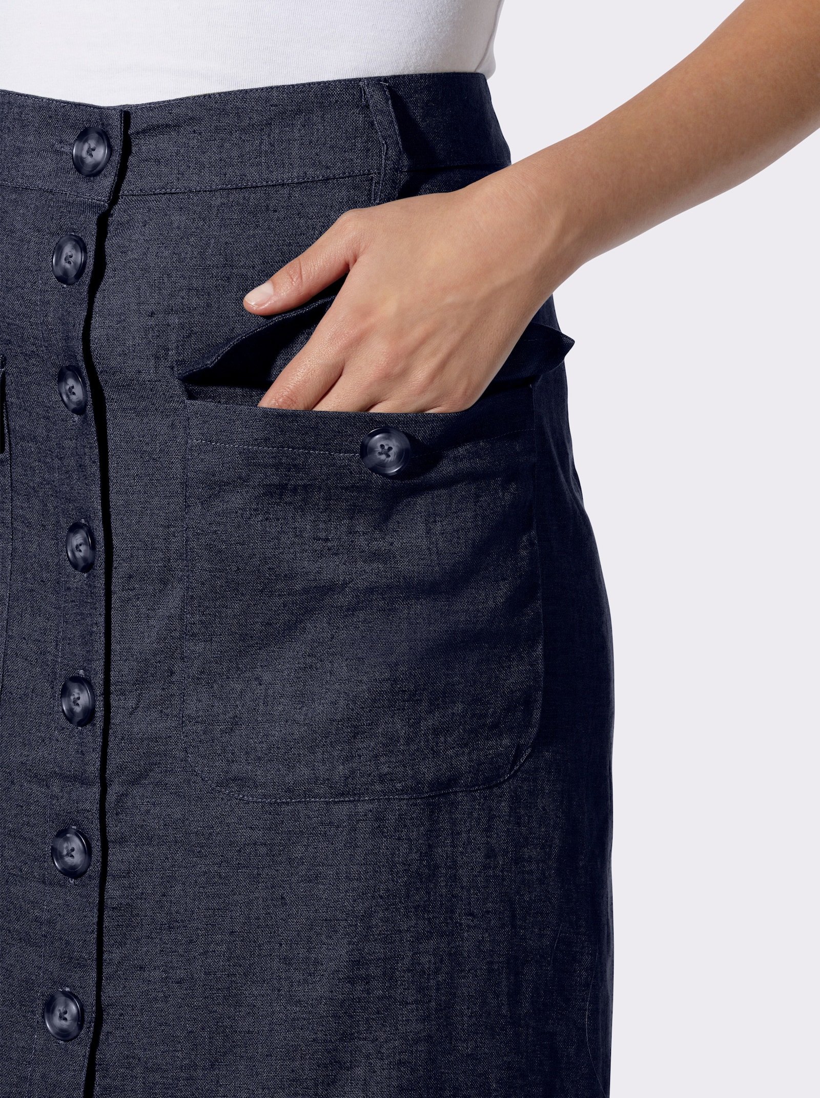 heine Jupe d'été avec patte de boutonnage - marine