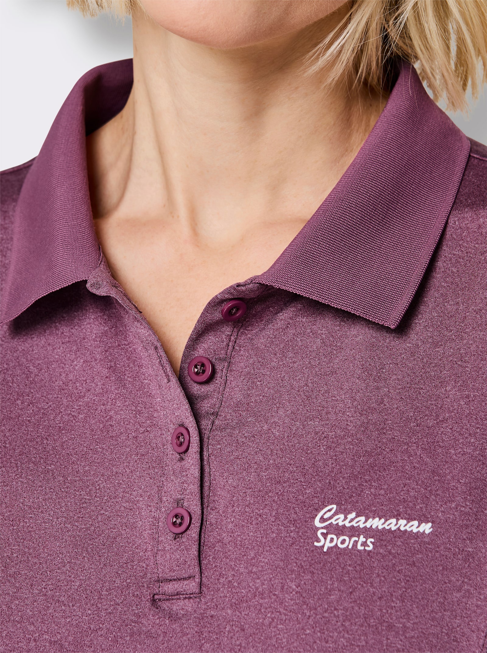 Catamaran Sports Funktionsshirt mit Seitenschlitzen - malve-meliert