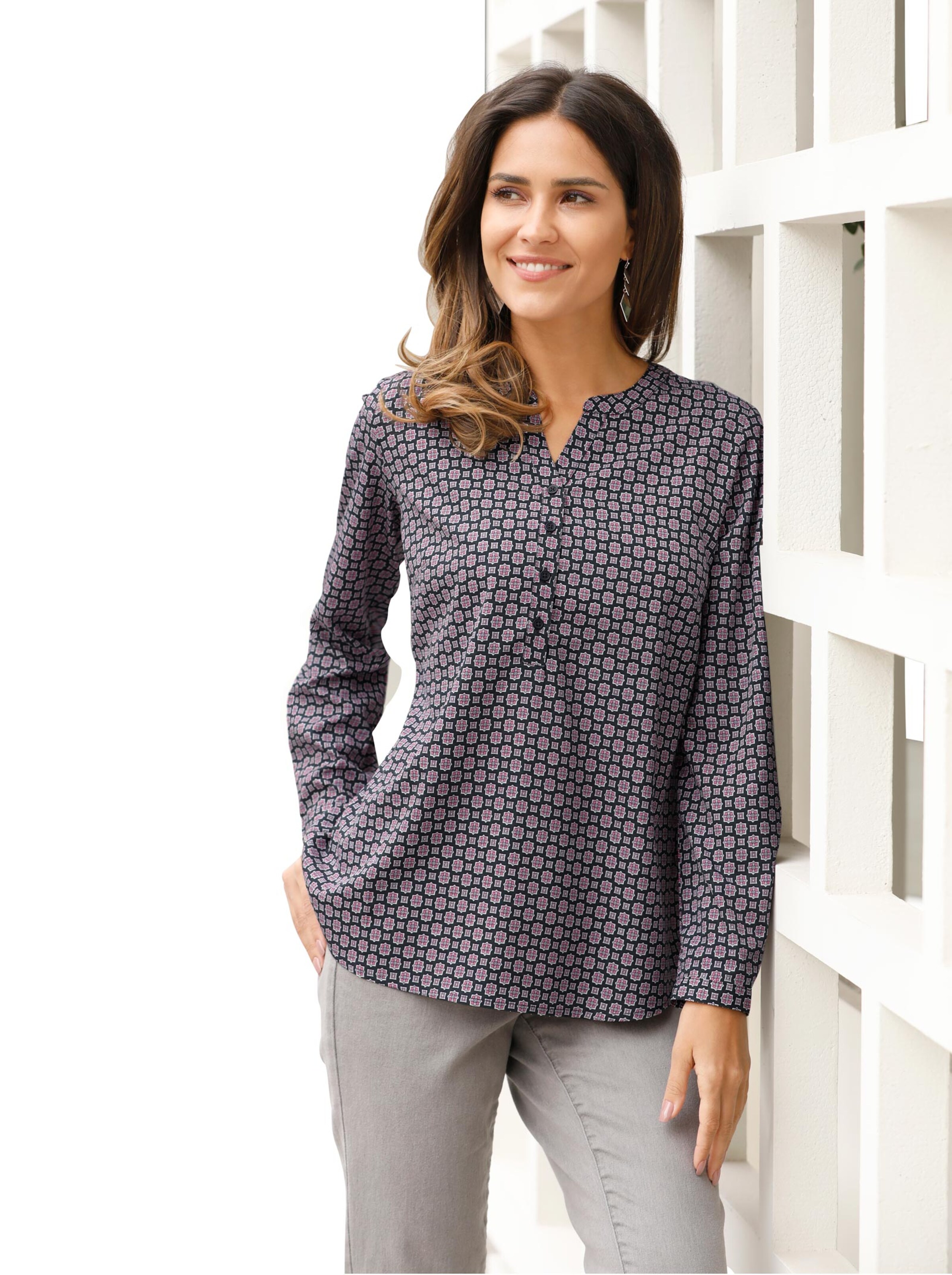 Tunika - anthrazit-gemustert