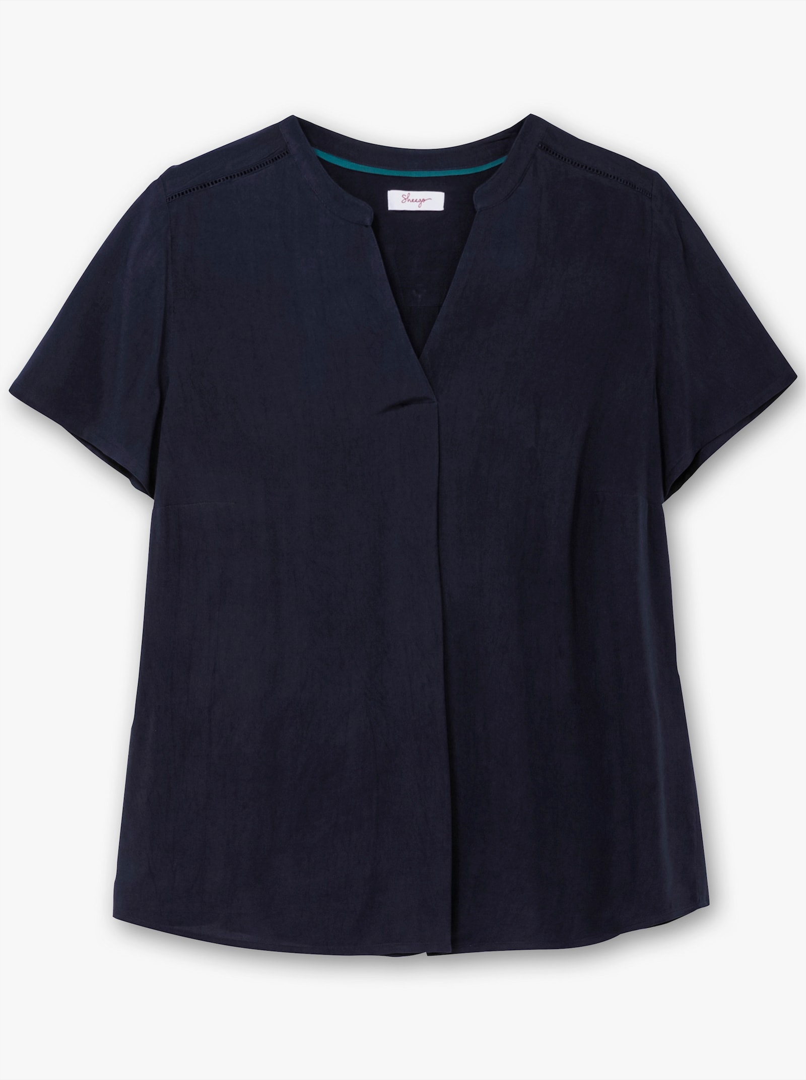 sheego Tunika mit Spitze - tiefblau