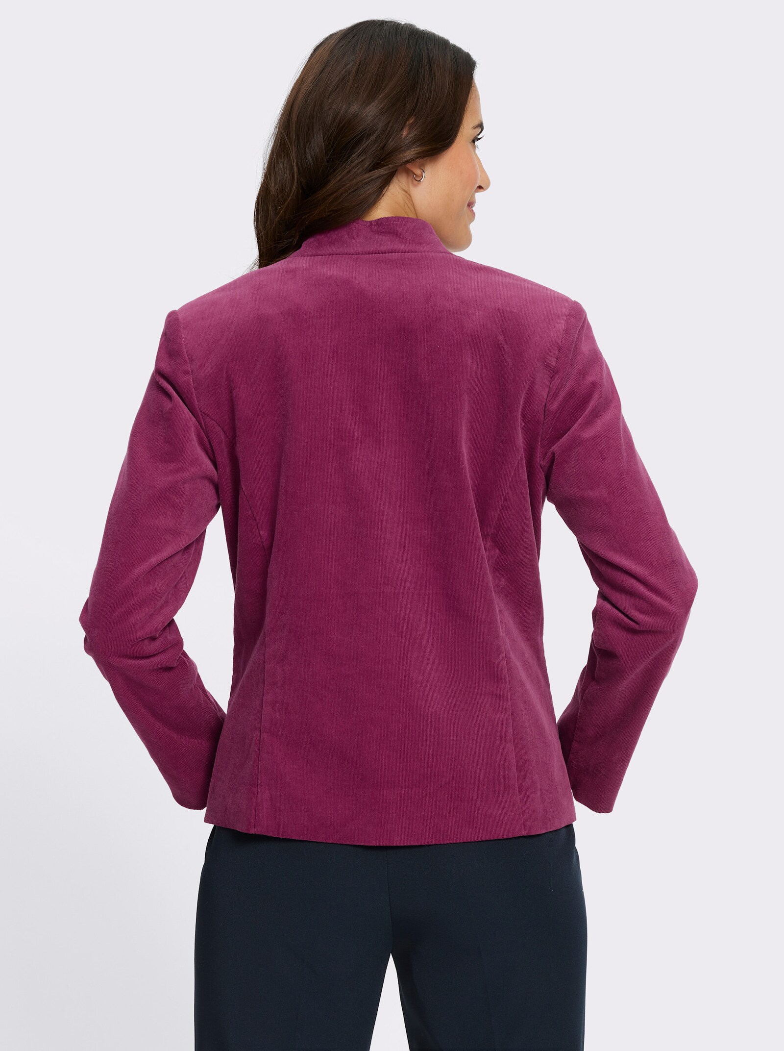 Cordblazer mit Stehkragen - malve