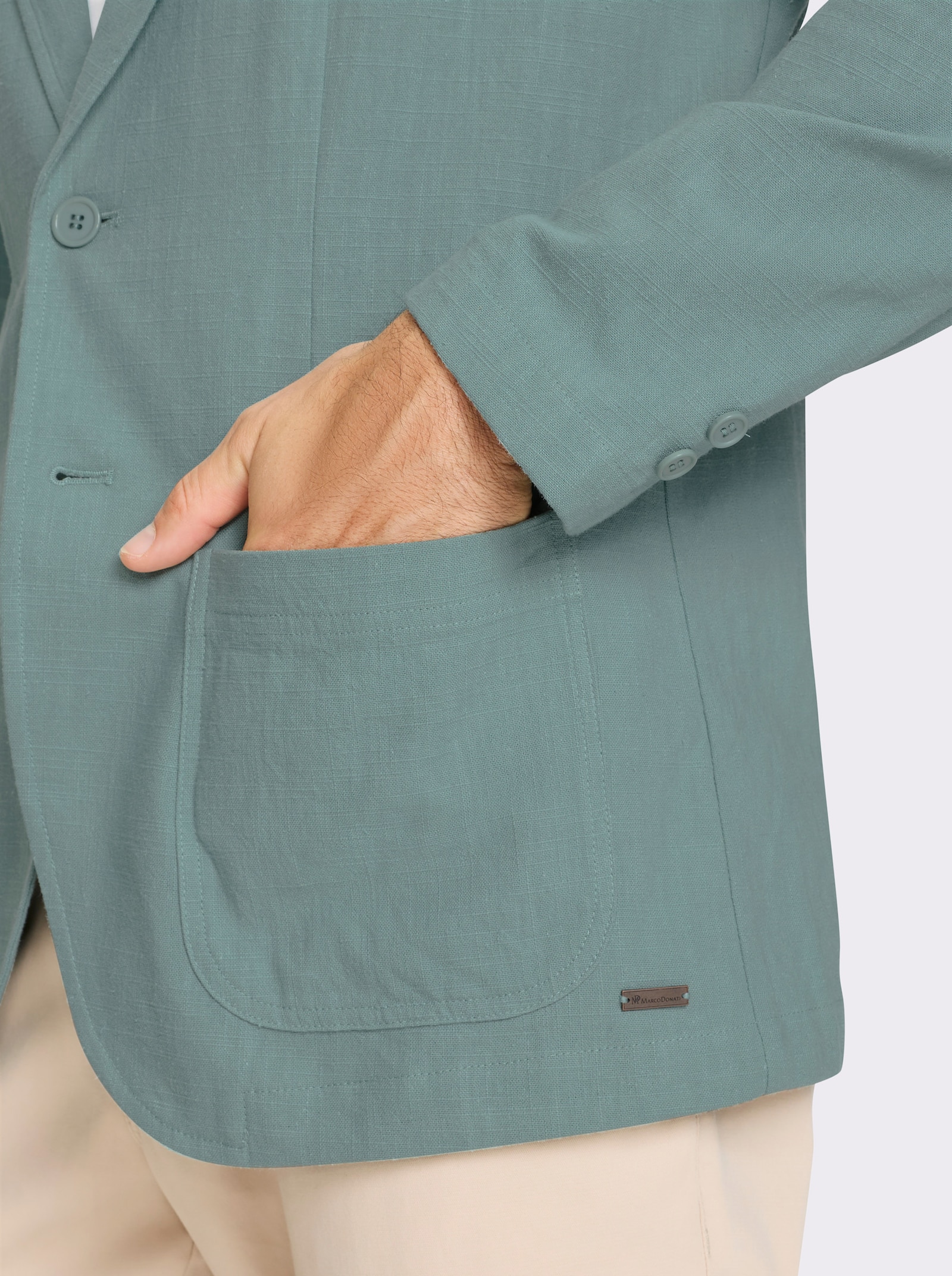 Marco Donati Sakko im Baumwoll-Leinen-Mix - jade