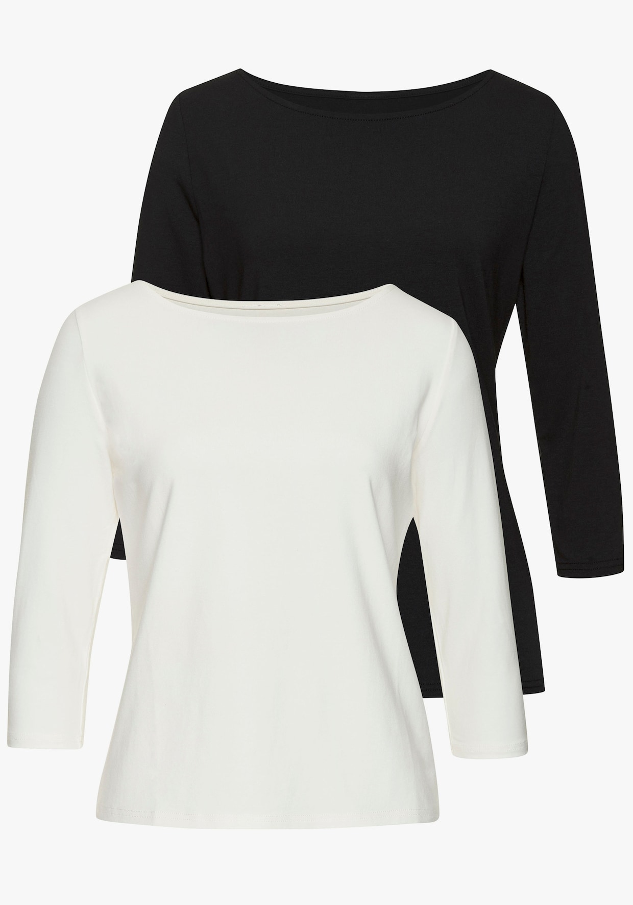 LASCANA Shirt met 3/4-mouw - crème, zwart