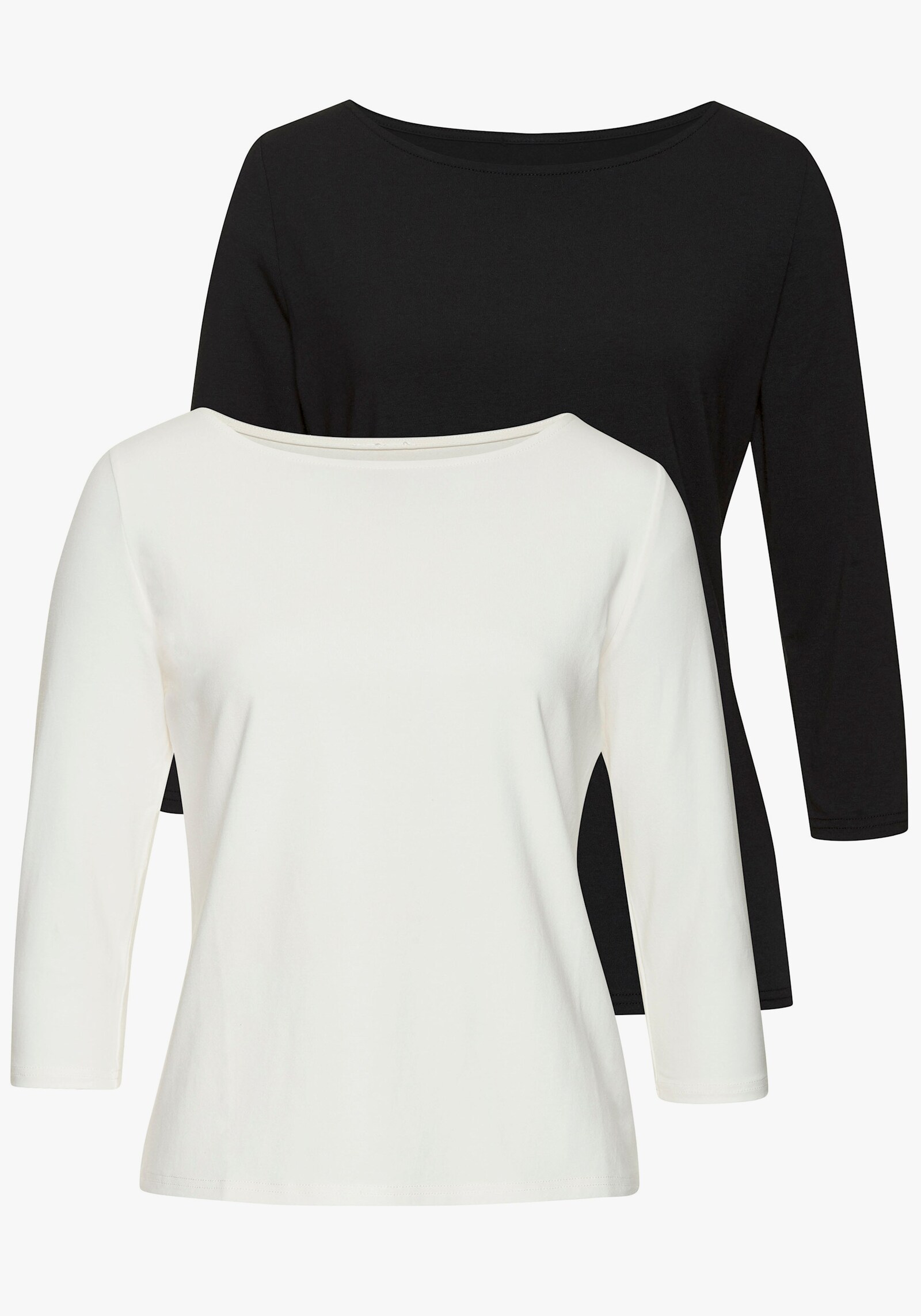 LASCANA 3/4-Arm-Shirt - creme, schwarz