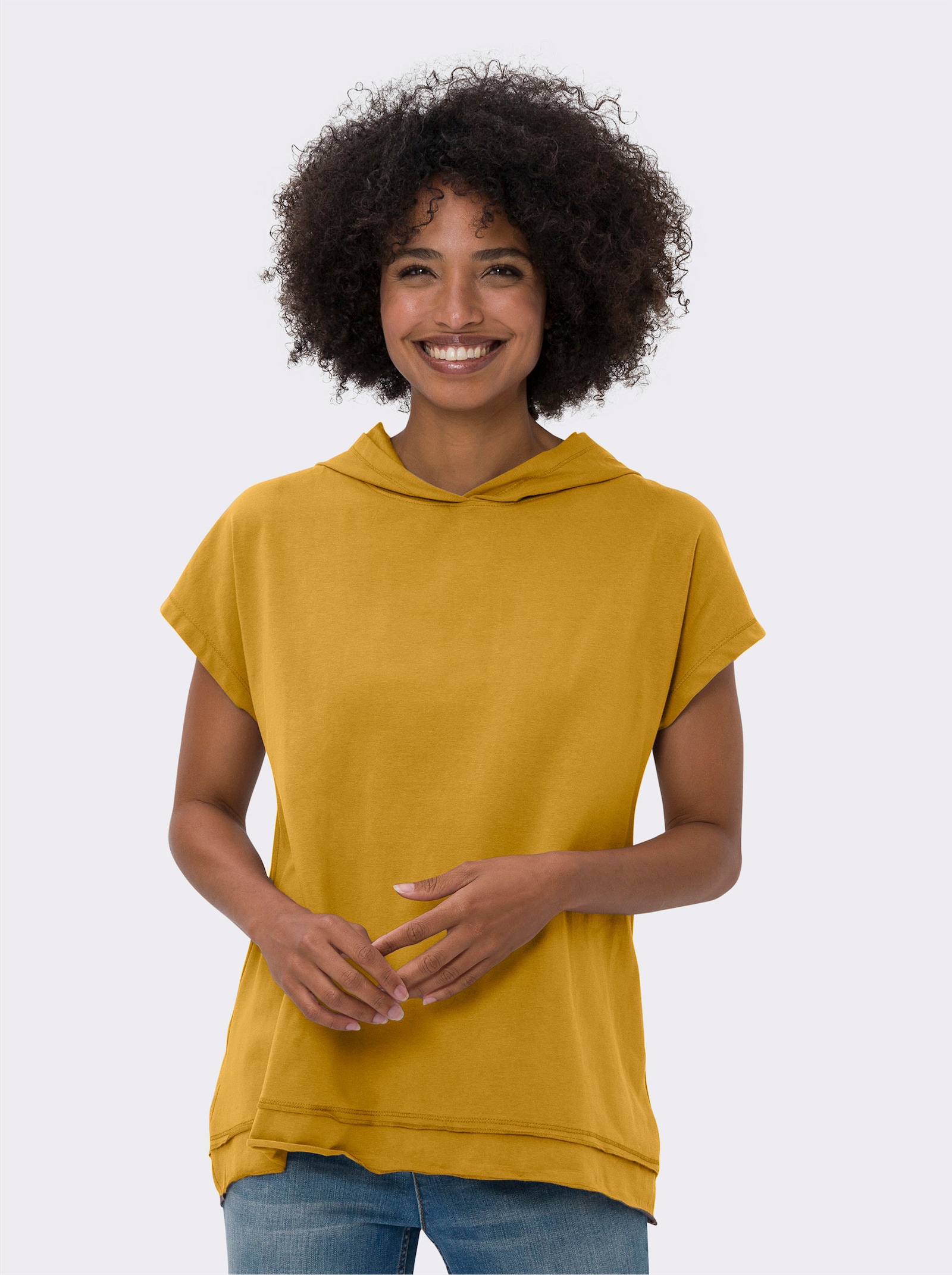 heine Kapuzenshirt länger geschnitten - ocker