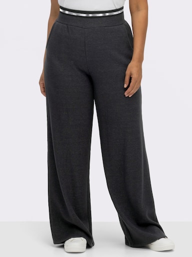 sheego Strickhose mit Glitzer-Effekt - schwarz-anthrazit-meliert