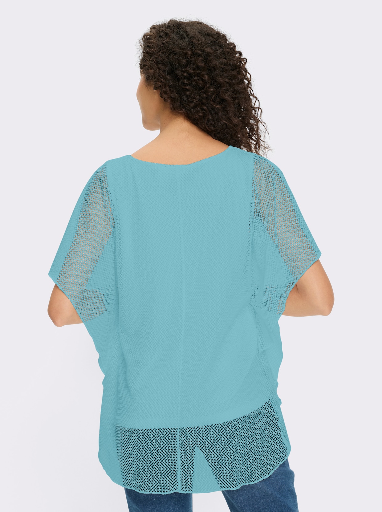 heine Kurzarmshirt im Poncho-Stil - aquamarin