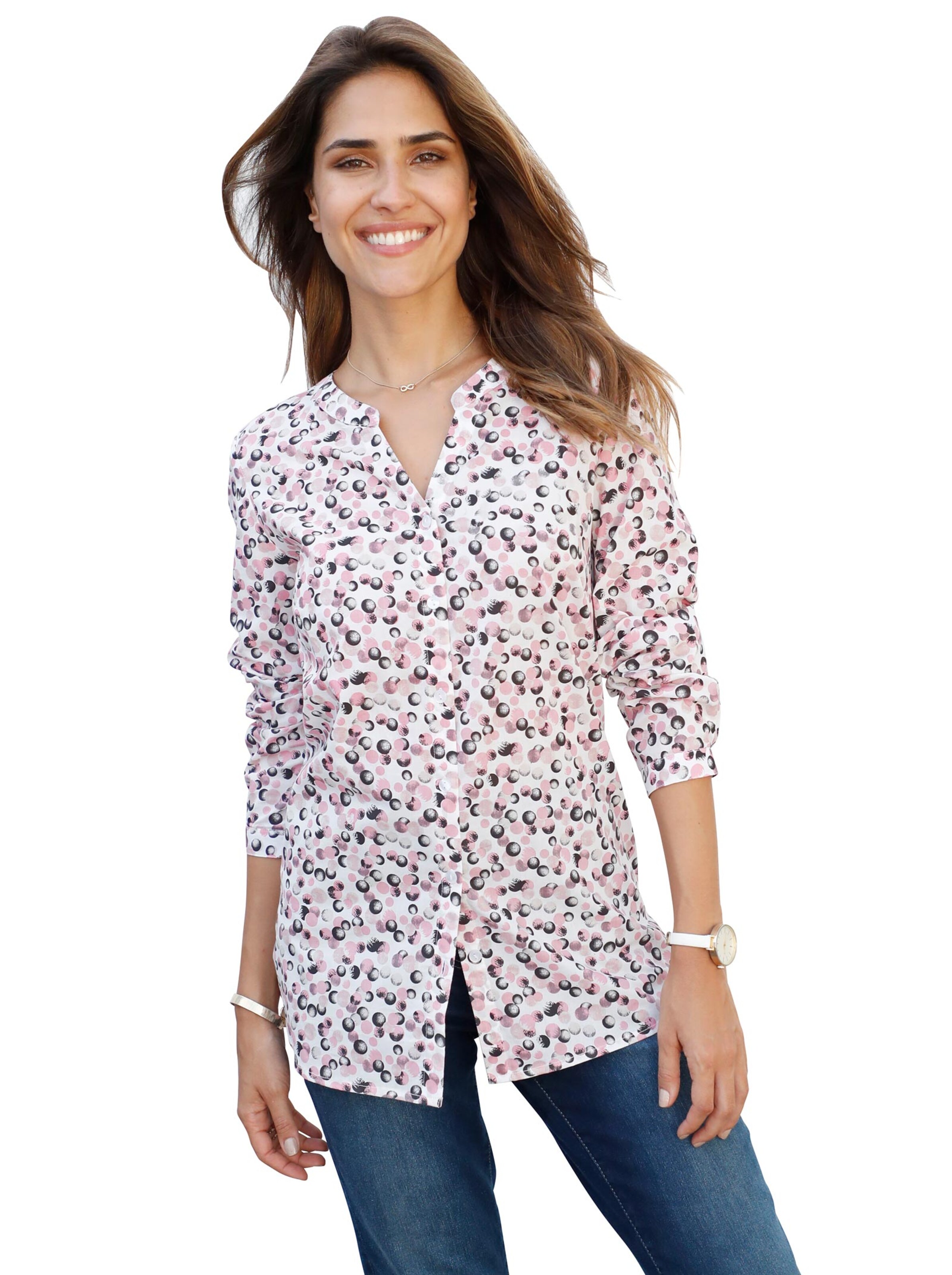 Bluse - rosé-bedruckt