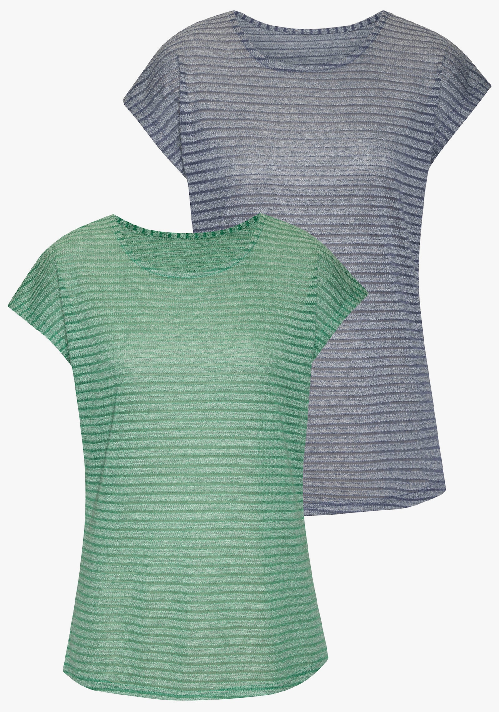 Vivance Kurzarmshirt - grün, navy