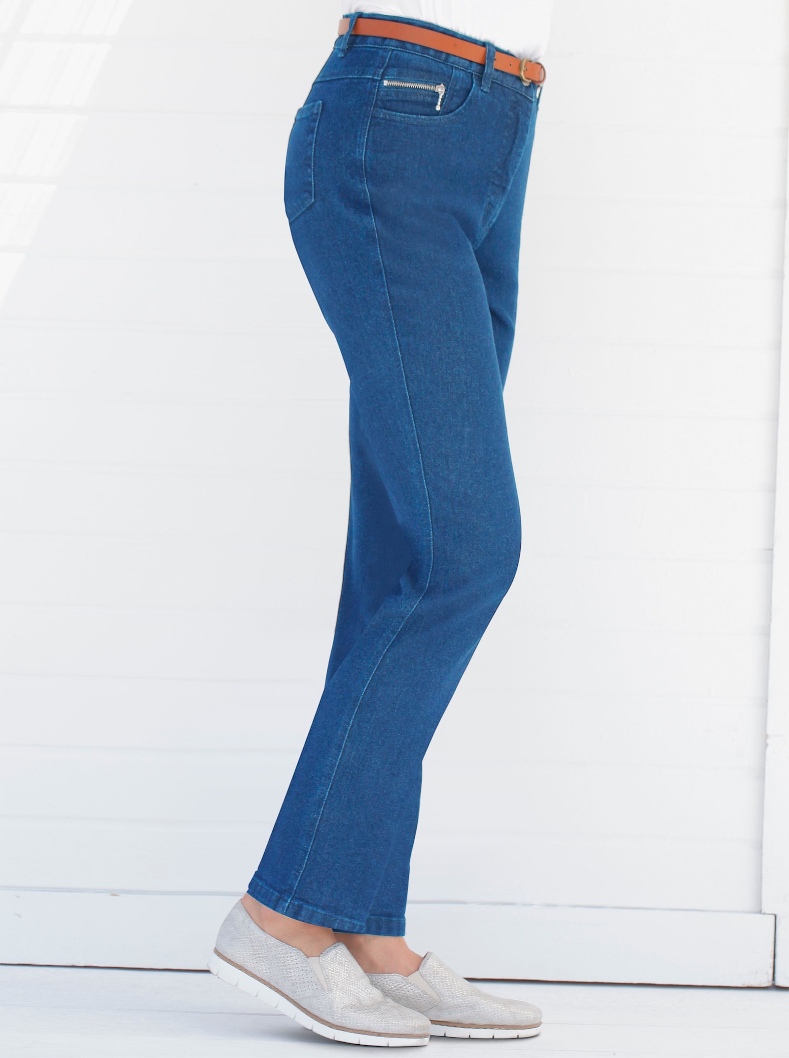 5-Pocket-Jeans gerade geschnitten - blue-stone-washed