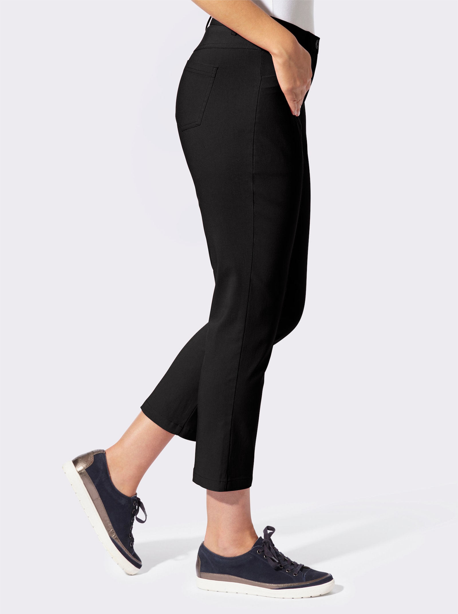 7/8-Hose mit rückwärtigem Dehnbund - schwarz