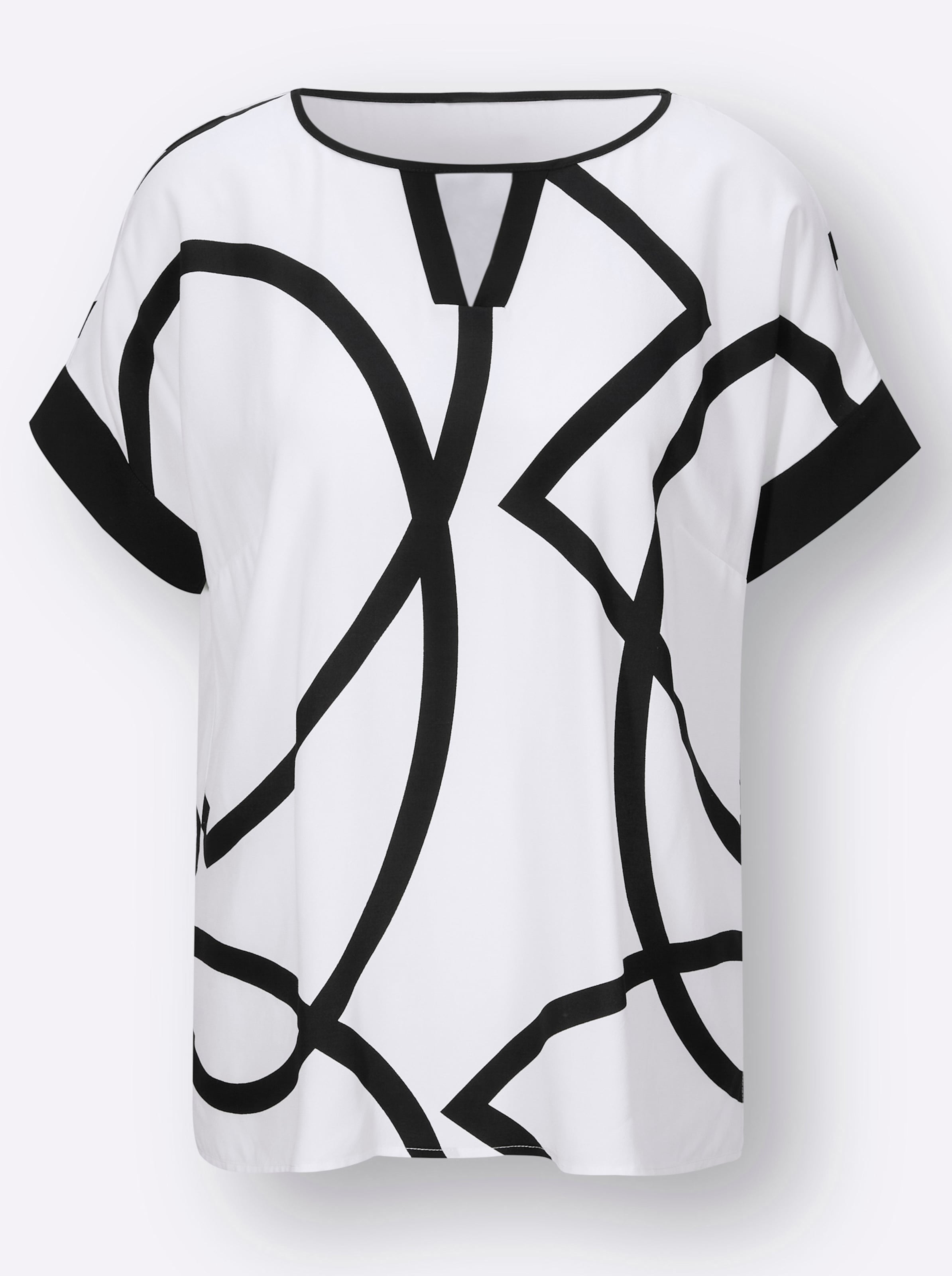Witt Weiden Damen Bluse schwarz weiß bedruckt  - Onlineshop Witt Weiden