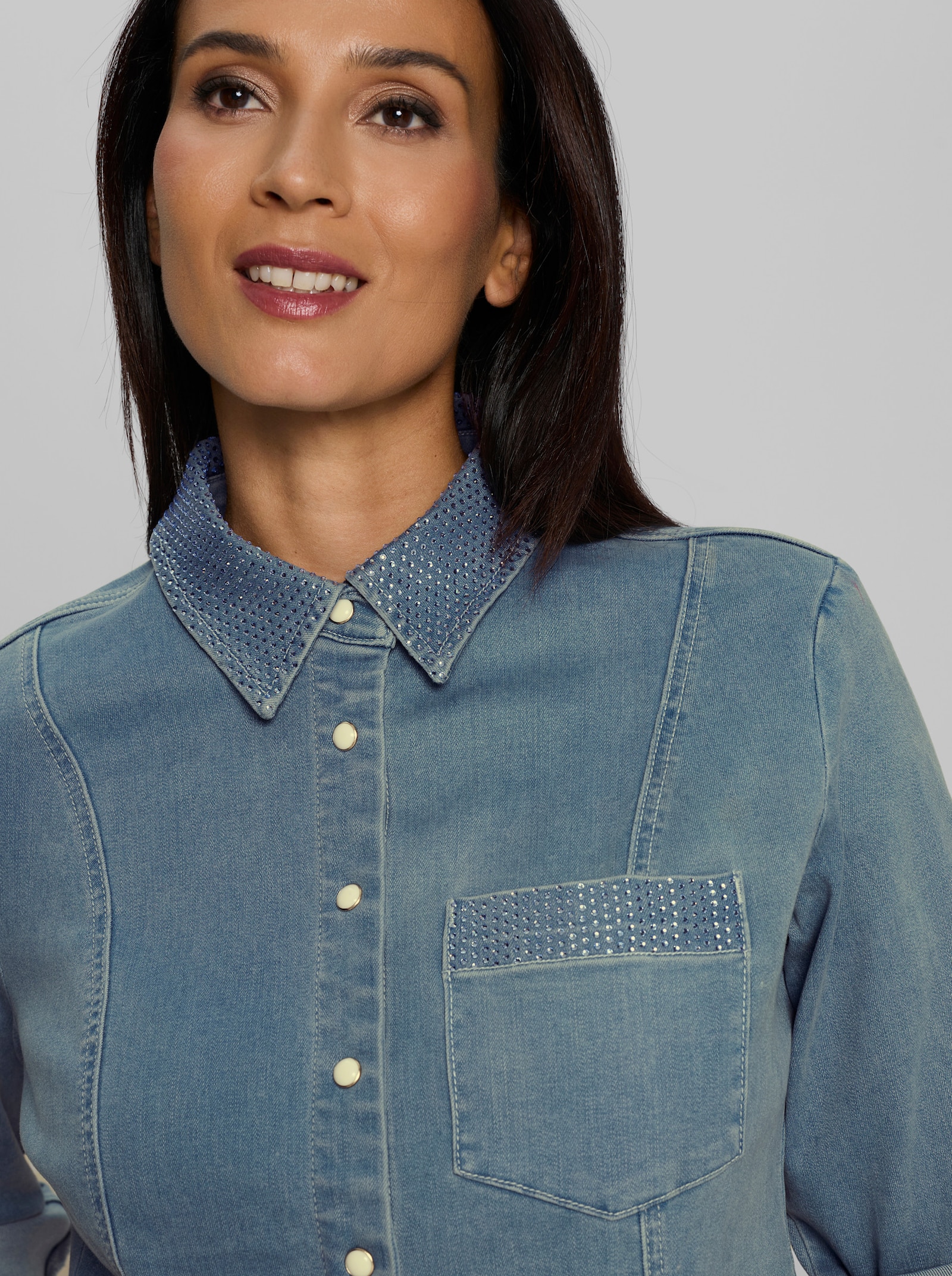 heine Hemdbluse aus Denim - blue-bleached
