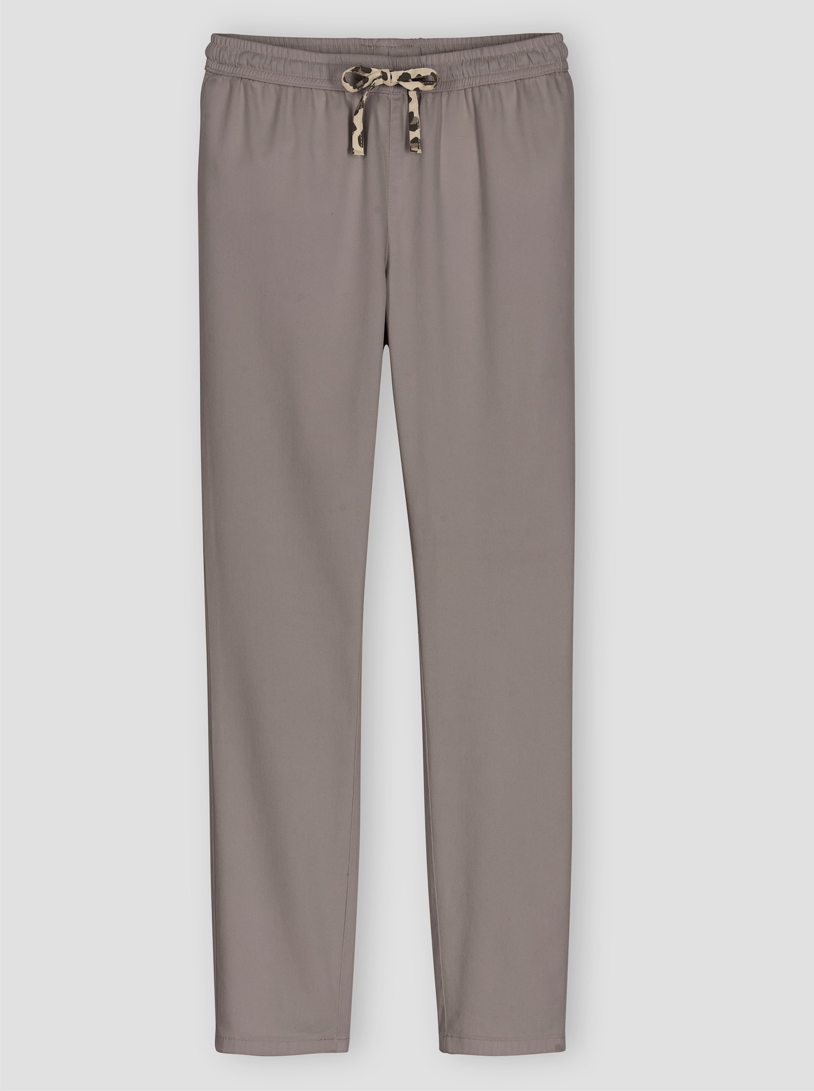 Schlupfhose mit bedrucktem Bindeband - taupe