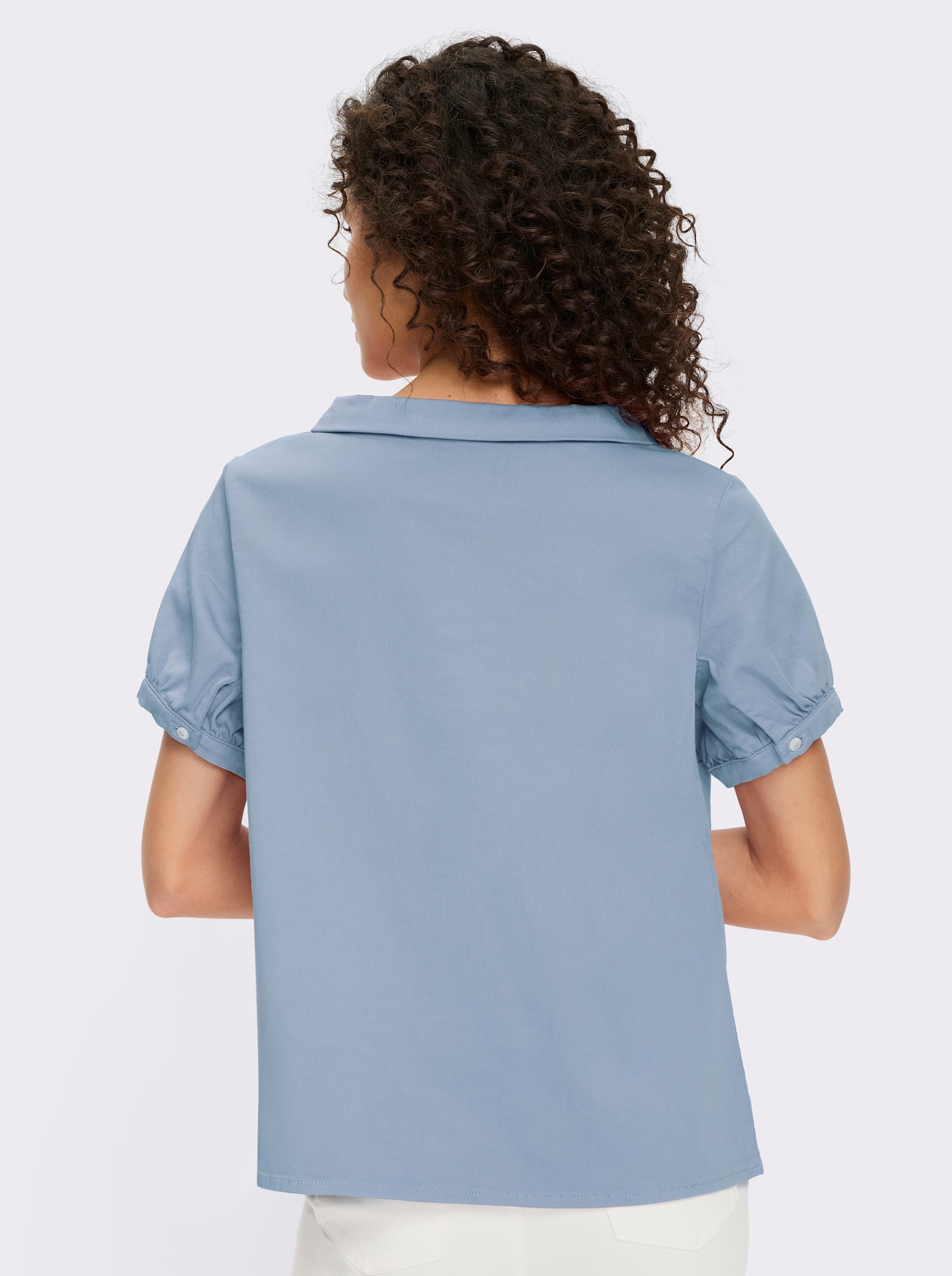 heine Jeansbluse mit Bubikragen - eisblau