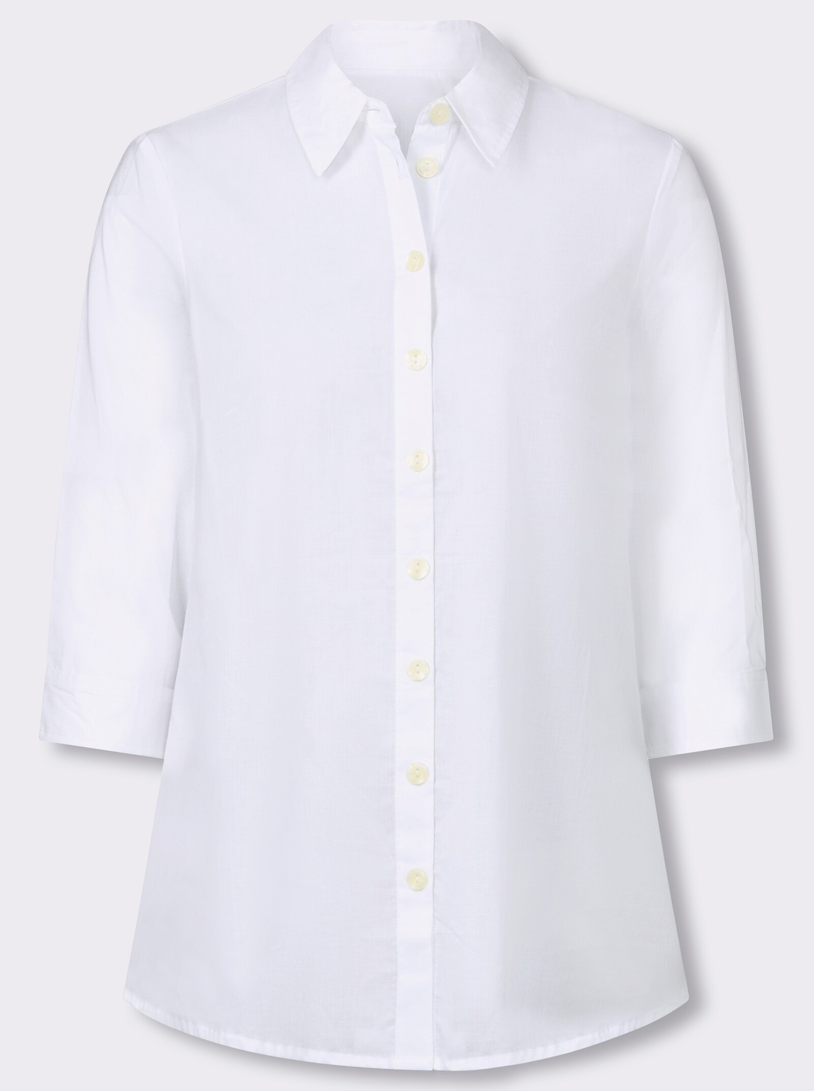 Longbluse mit Seitenschlitzen - ecru