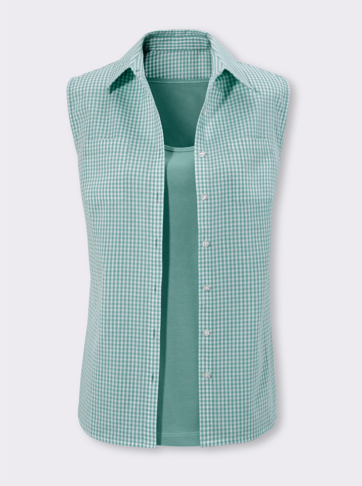 Geruite blouse - salie geruit