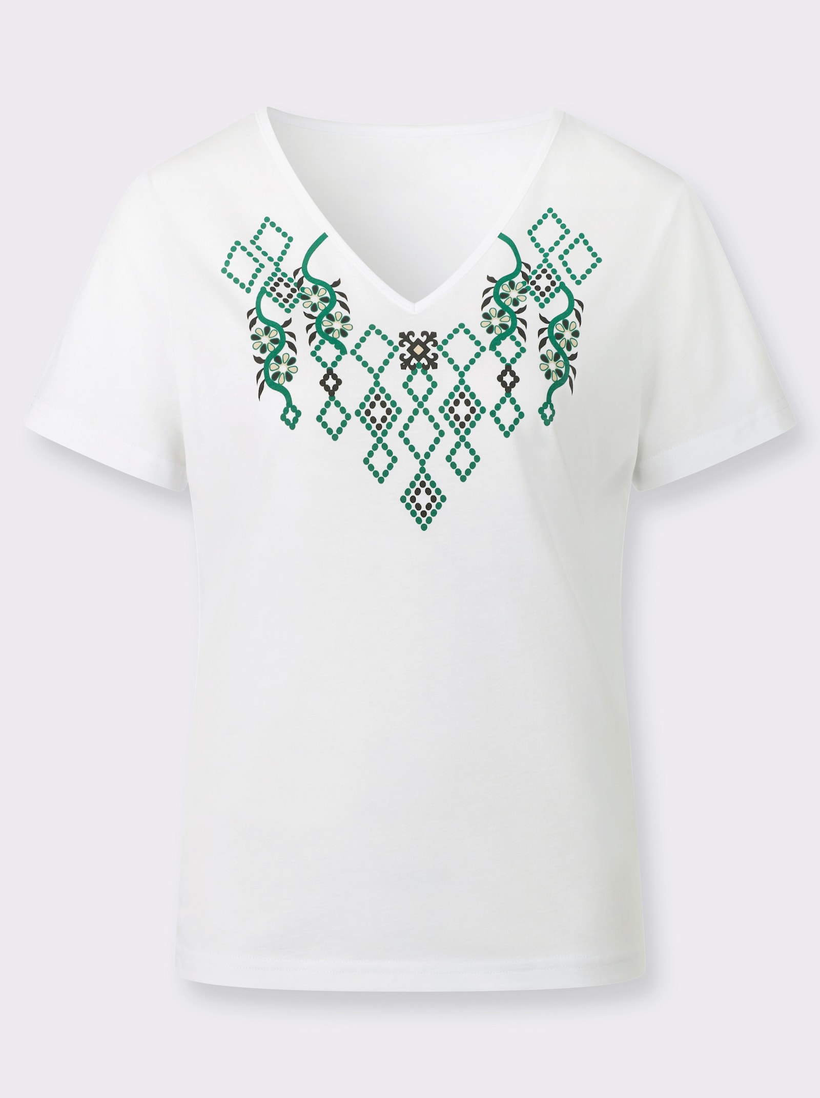 Shirt mit Druck-Dessin - weiß