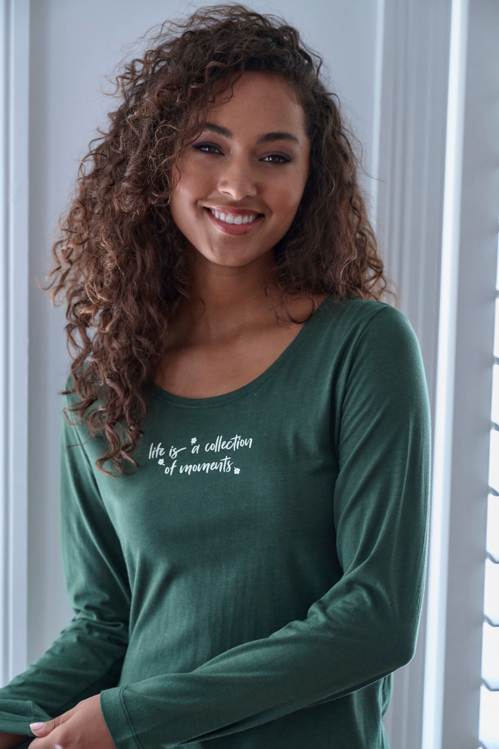 s.Oliver Haut de pyjama - vert foncé