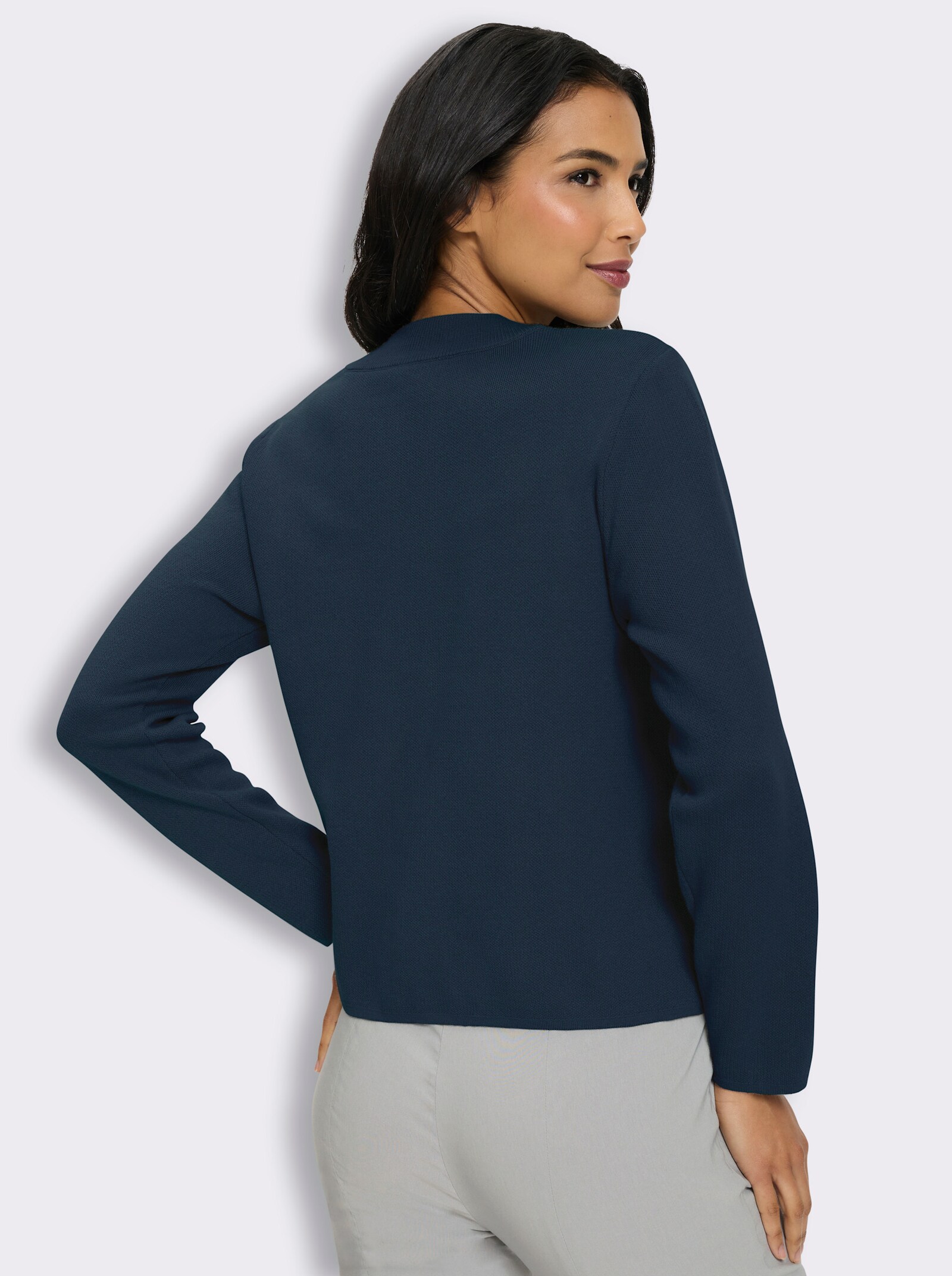 Strickjacke im Jaquard-Dessin - dunkelblau