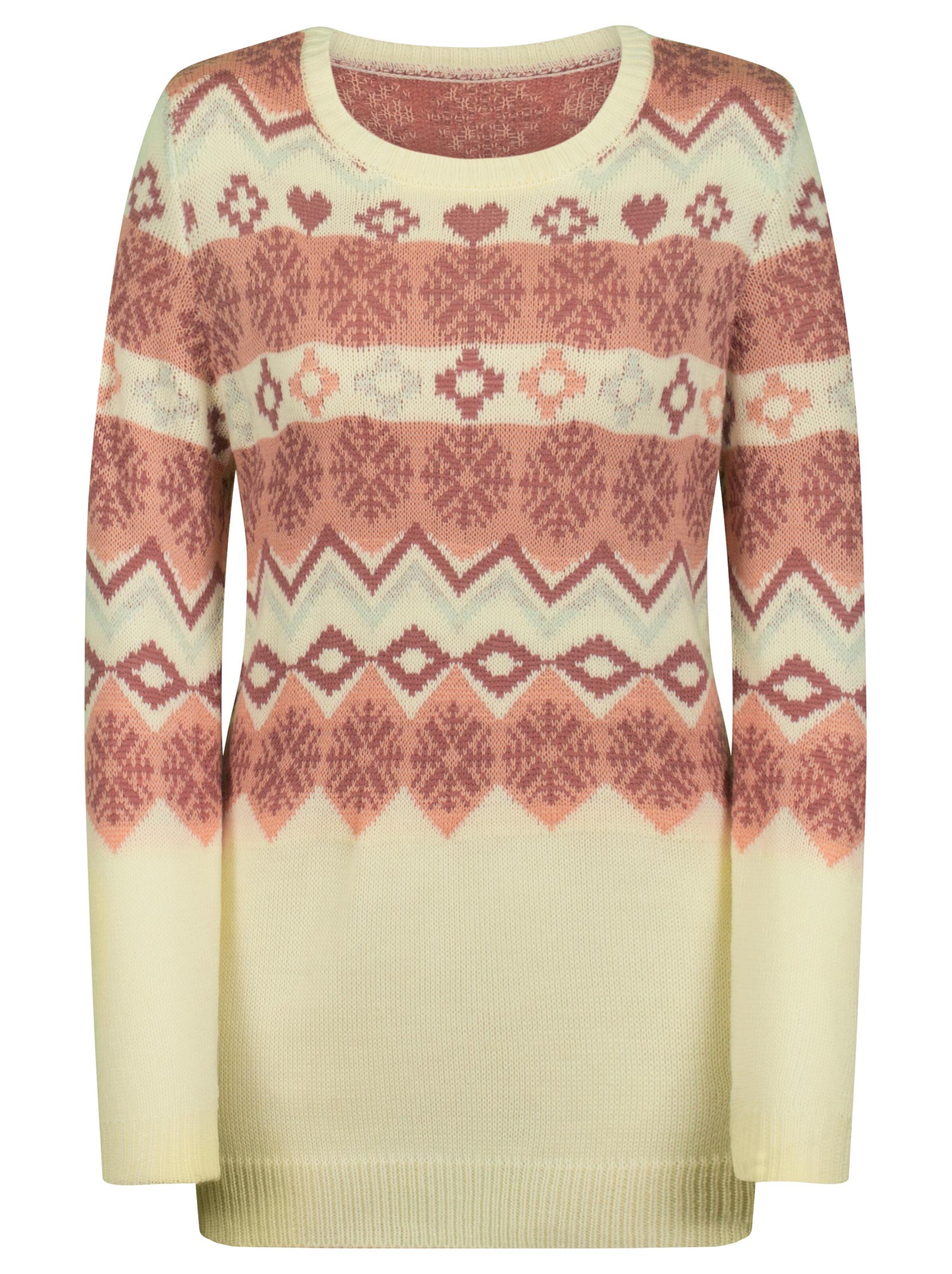 Pullover - wollweiß-gemustert