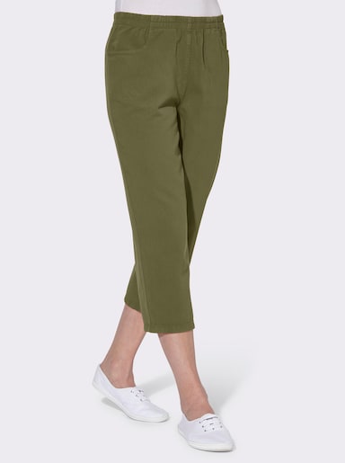 Caprihose aus reiner Baumwolle - oliv