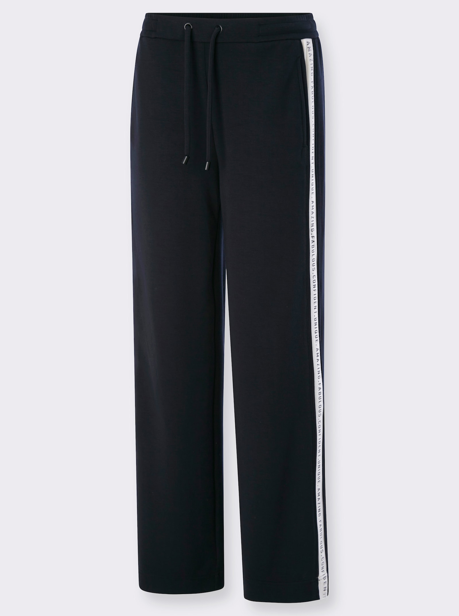 heine Pantalon en jersey à rayures galons - noir