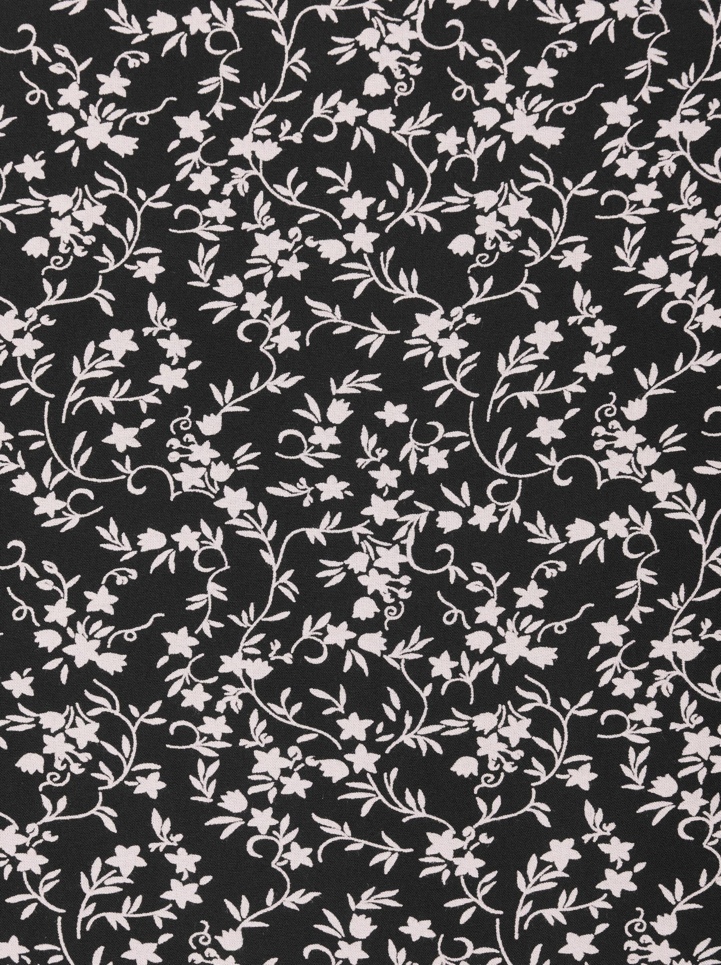 Hose - schwarz-geblümt