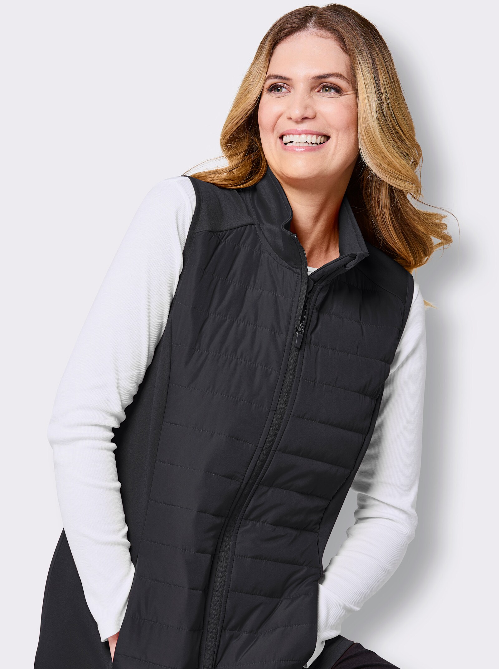 Catamaran Sports Steppweste mit Reißverschluss-Taschen - schwarz