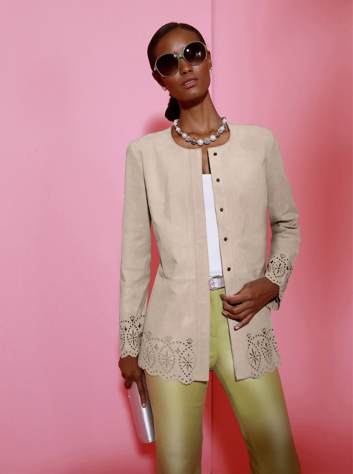 Mainpol Lederblazer - ecru