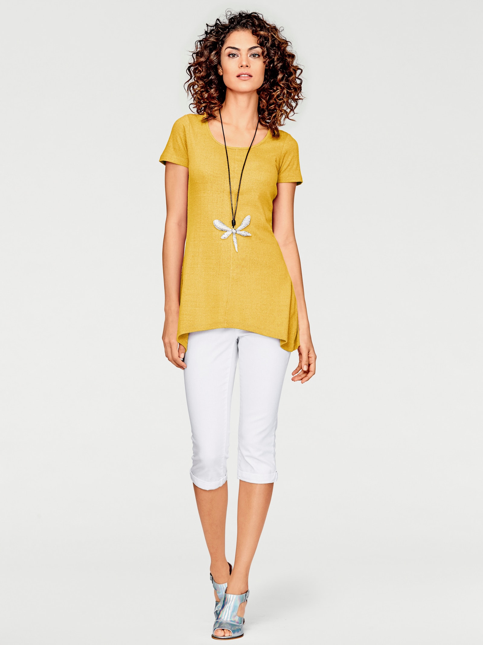 heine Longshirt aus Bourette-Seide - gelb