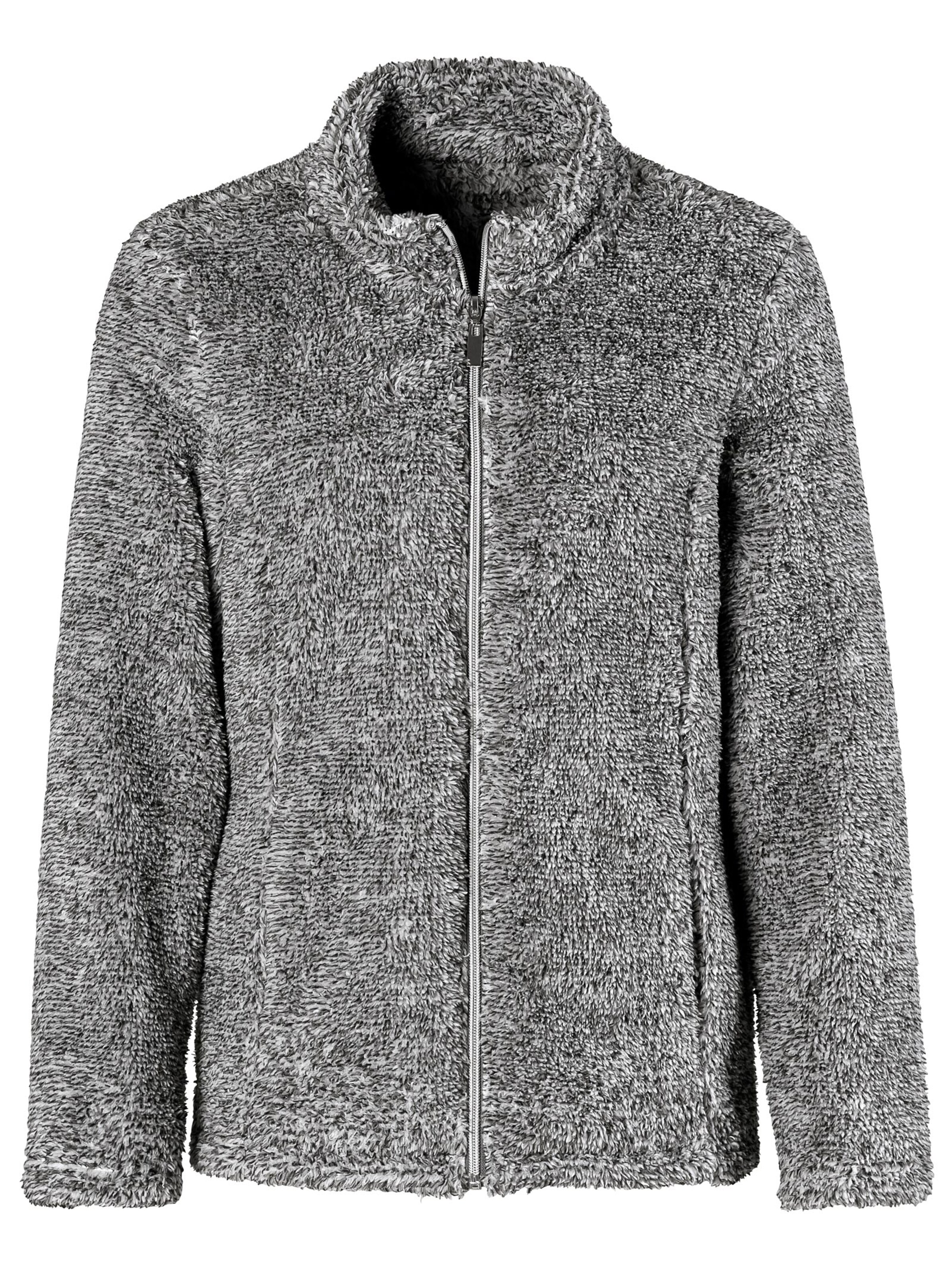 Fleece-Jacke - schwarz-meliert