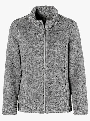 Fleece-Jacke - schwarz-meliert