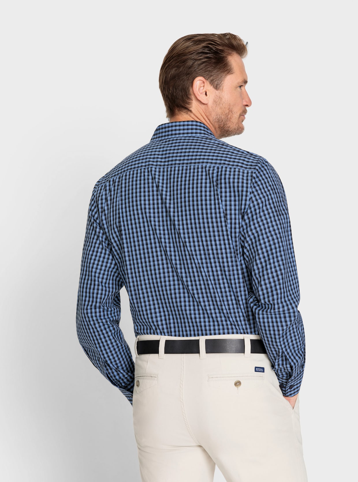 Marco Donati Hemd met lange mouwen - donkerblauw geruit