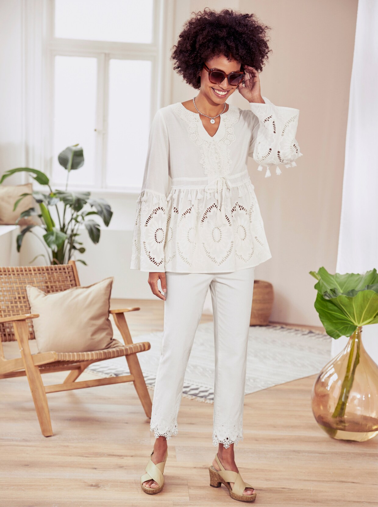 heine Kanten blouse - ecru