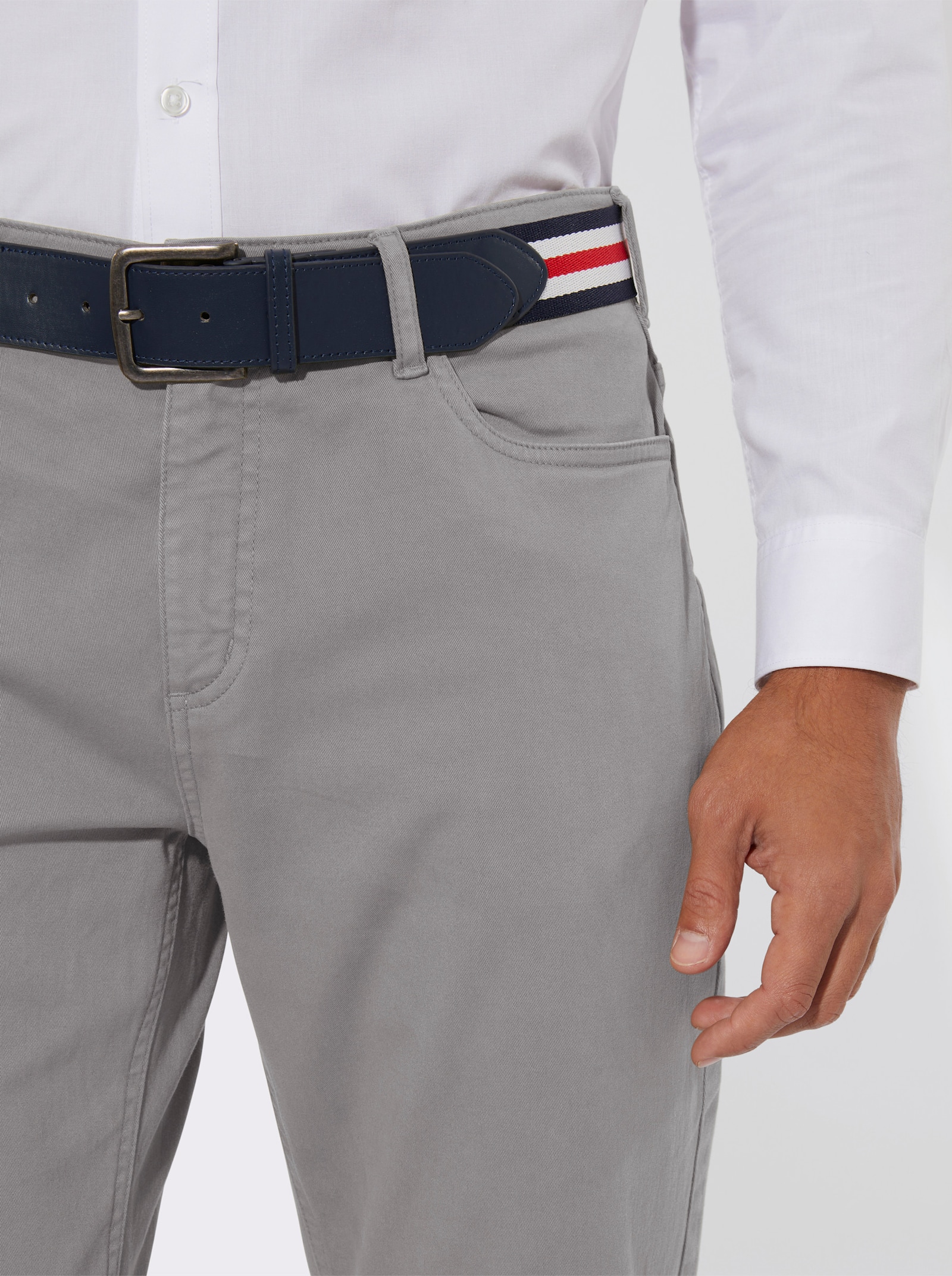 5-pocketjeans van twill - grijs