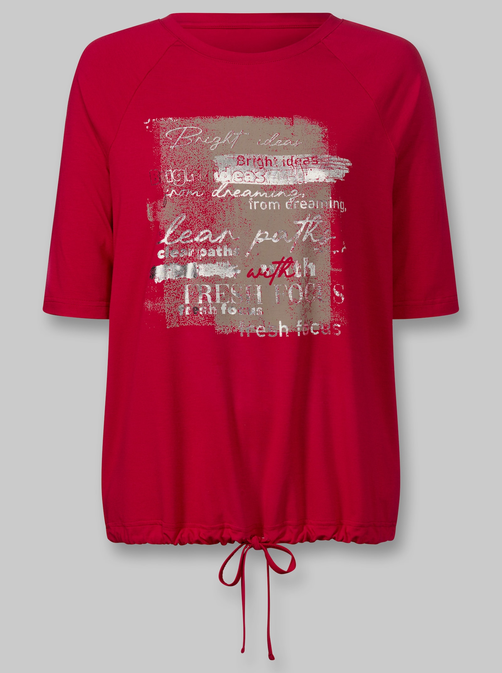 heine Kurzarmshirt mit Tunnelzug und Bindeband - rot