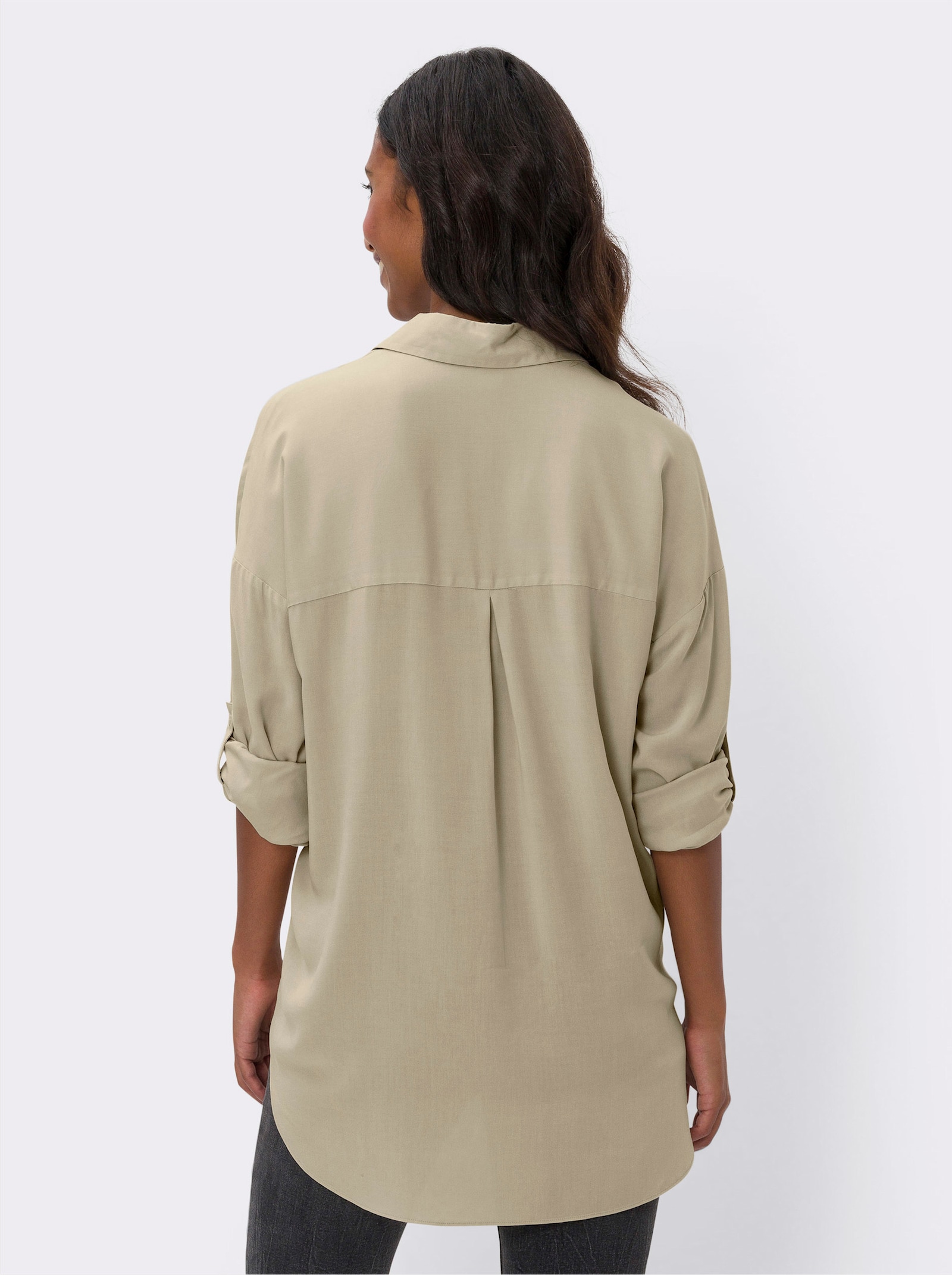 heine Hemdbluse aus Viskose - sand