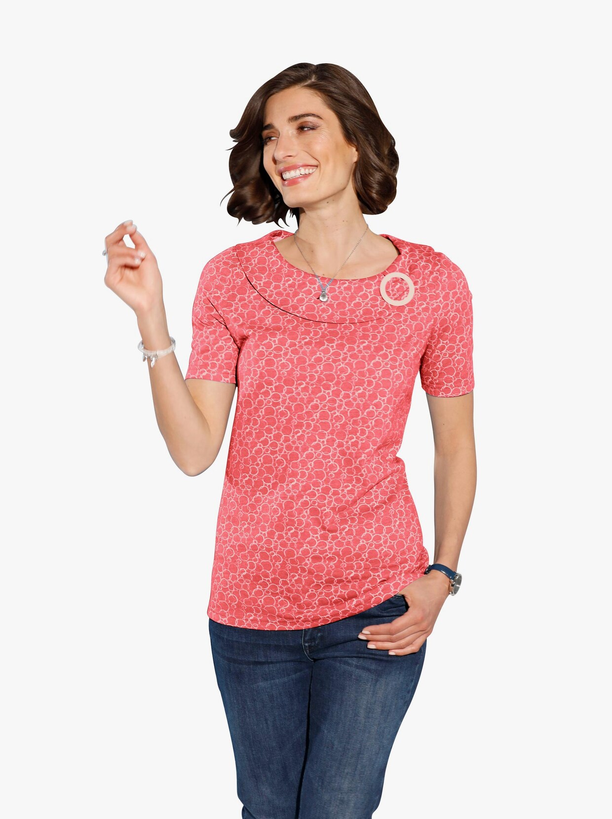 T-shirt - koraal geprint