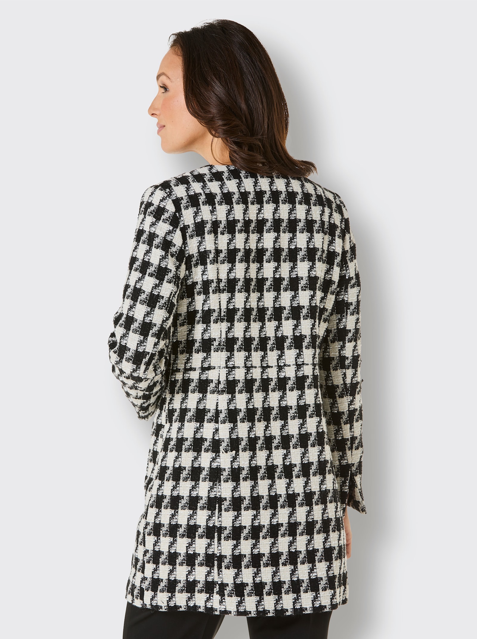 CREATION L PREMIUM Jacquardblazer mit 40% Wolle - schwarz-ecru