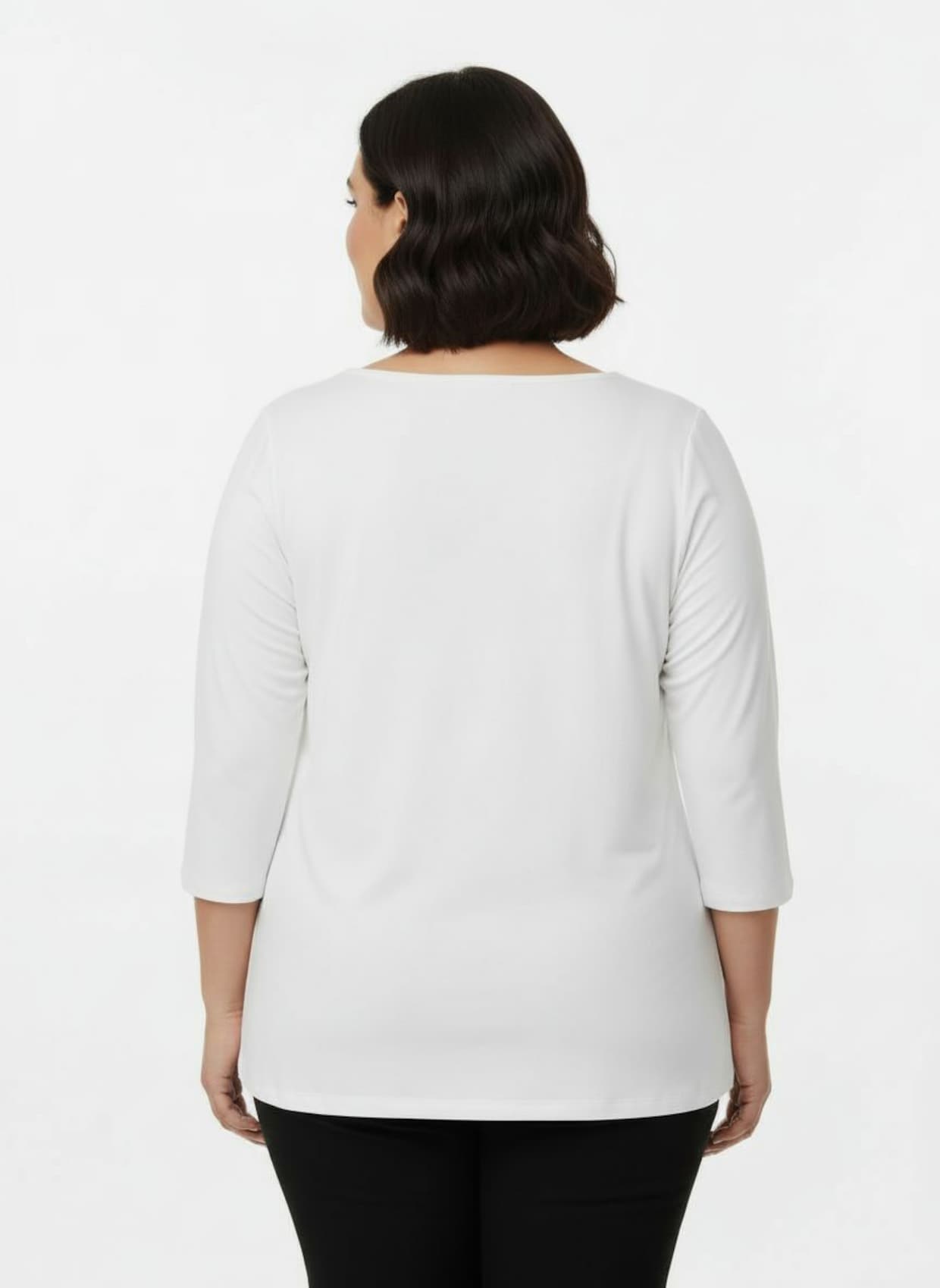 3/4-Arm-Shirt mit Glitzersteinchen - weiß